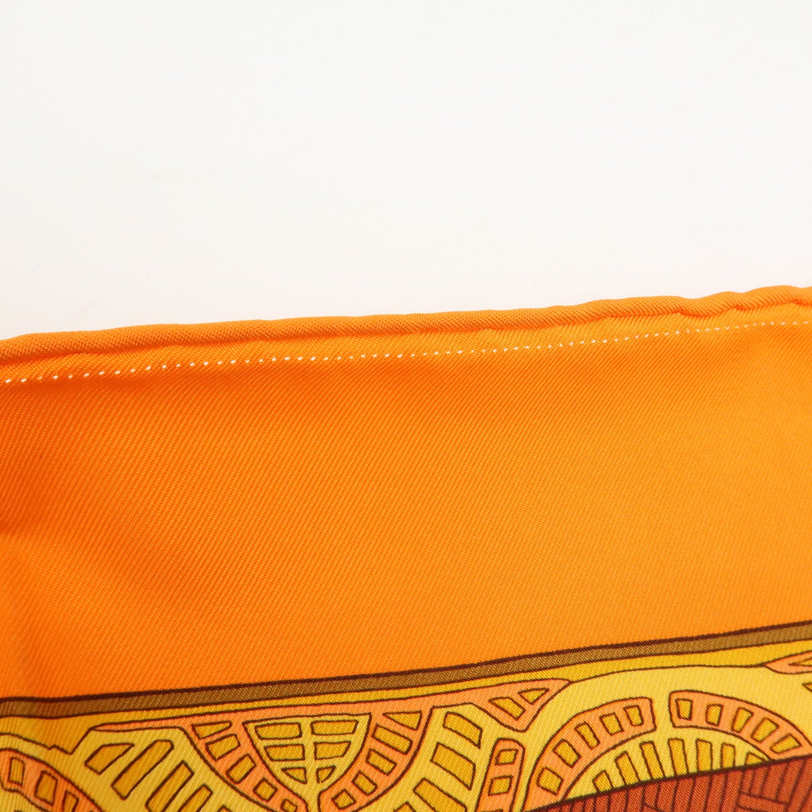 HERMES Carre 90 Silk 100% Scarf ART des STEPPES Horse Print Orange