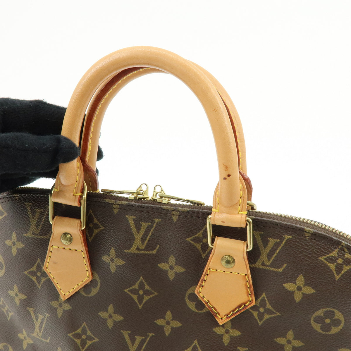 Louis Vuitton Monogram Alma PM Canvas Leather Hand Bag Brown M51130