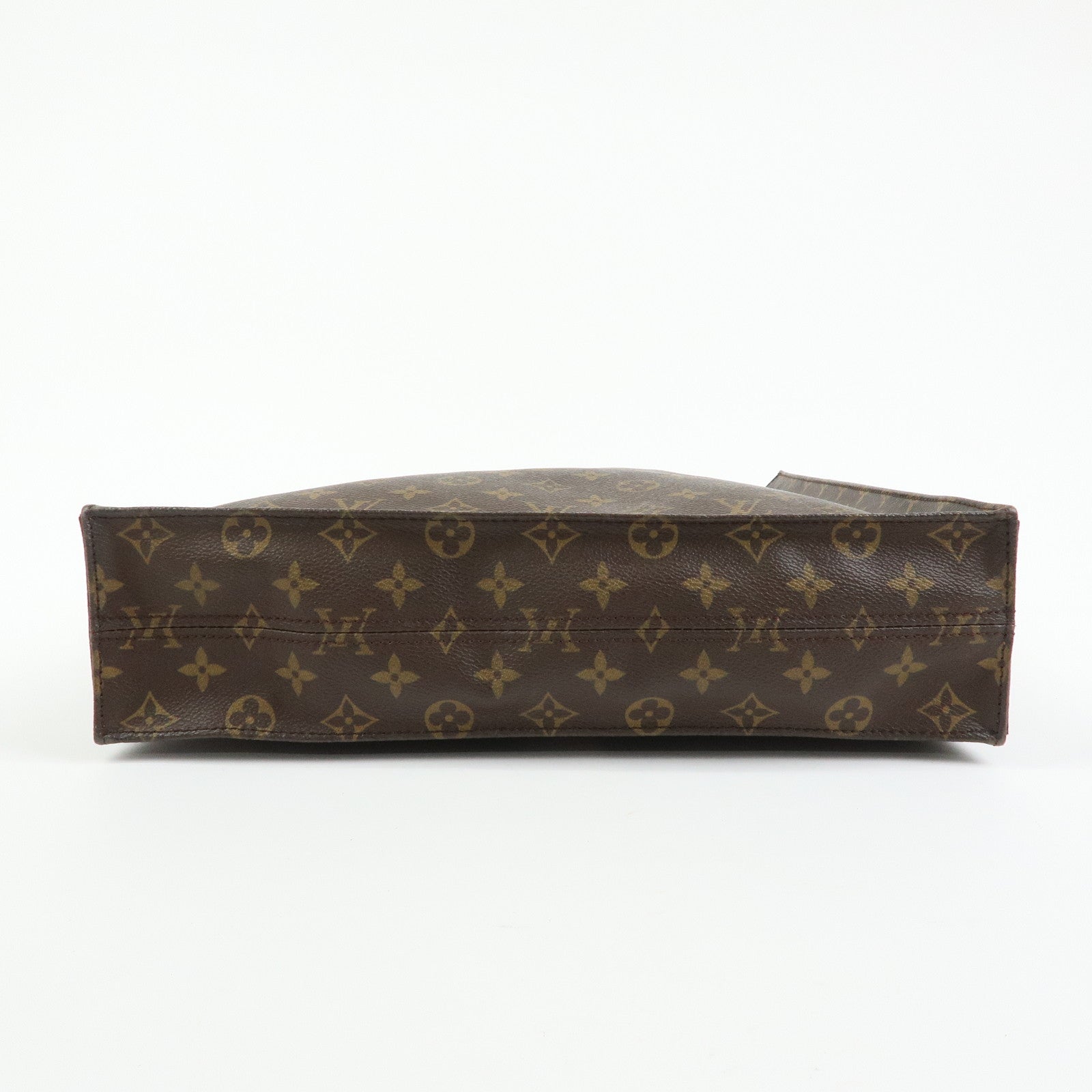 Louis Vuitton Monogram Sac Plat Tote Bag Hand Bag Brown M51140