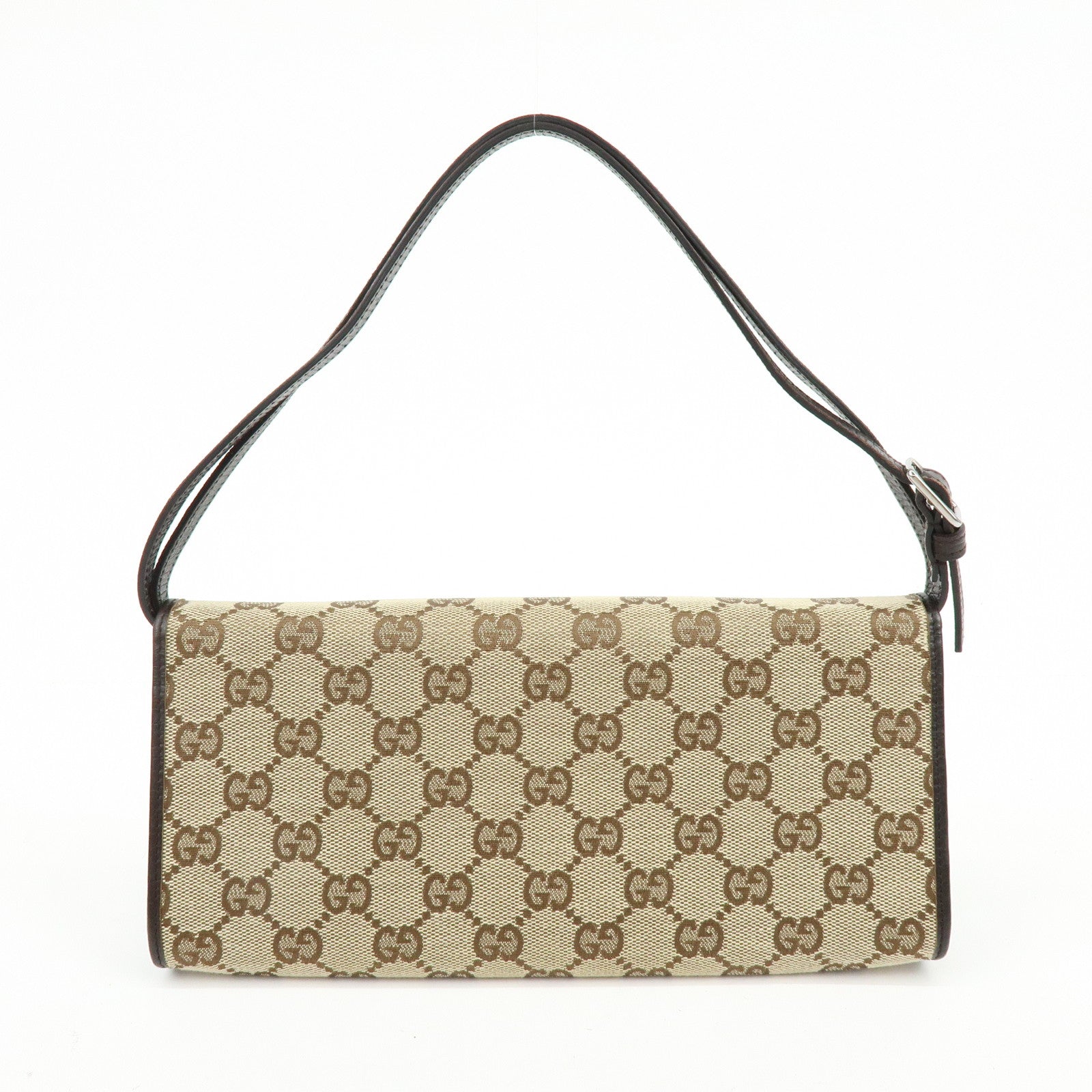 GUCCI Bamboo GG Canvas Leather 2Way Bag Hand Bag Beige Brown 117594