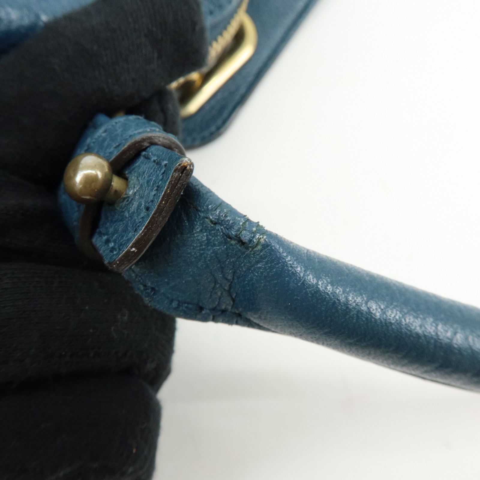Chloe Paraty Leather 2Way Bag Hand Bag Shoulder Bag Blue