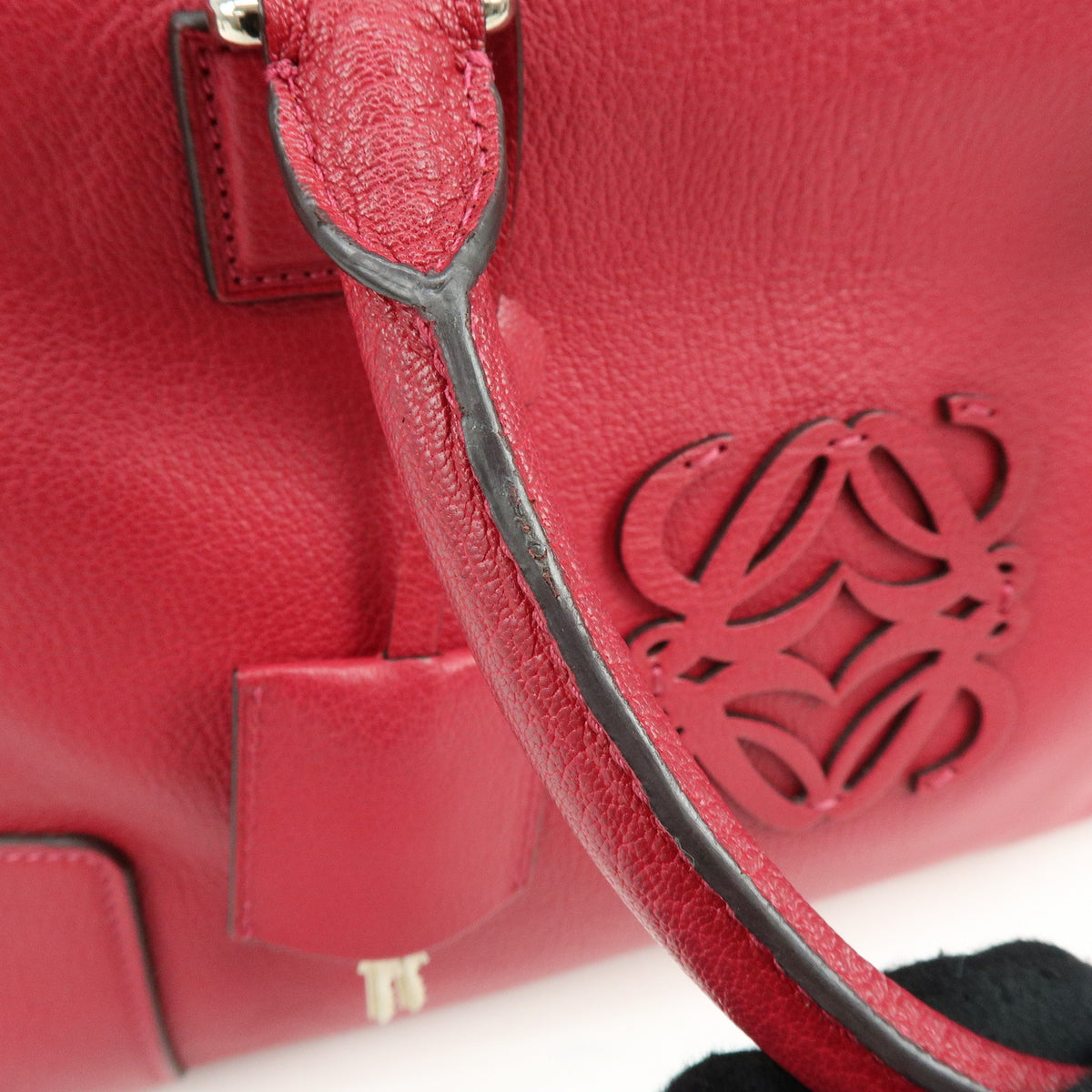LOEWE Anagram Amazona 36 Hand Bag Boston Bag Wine Red