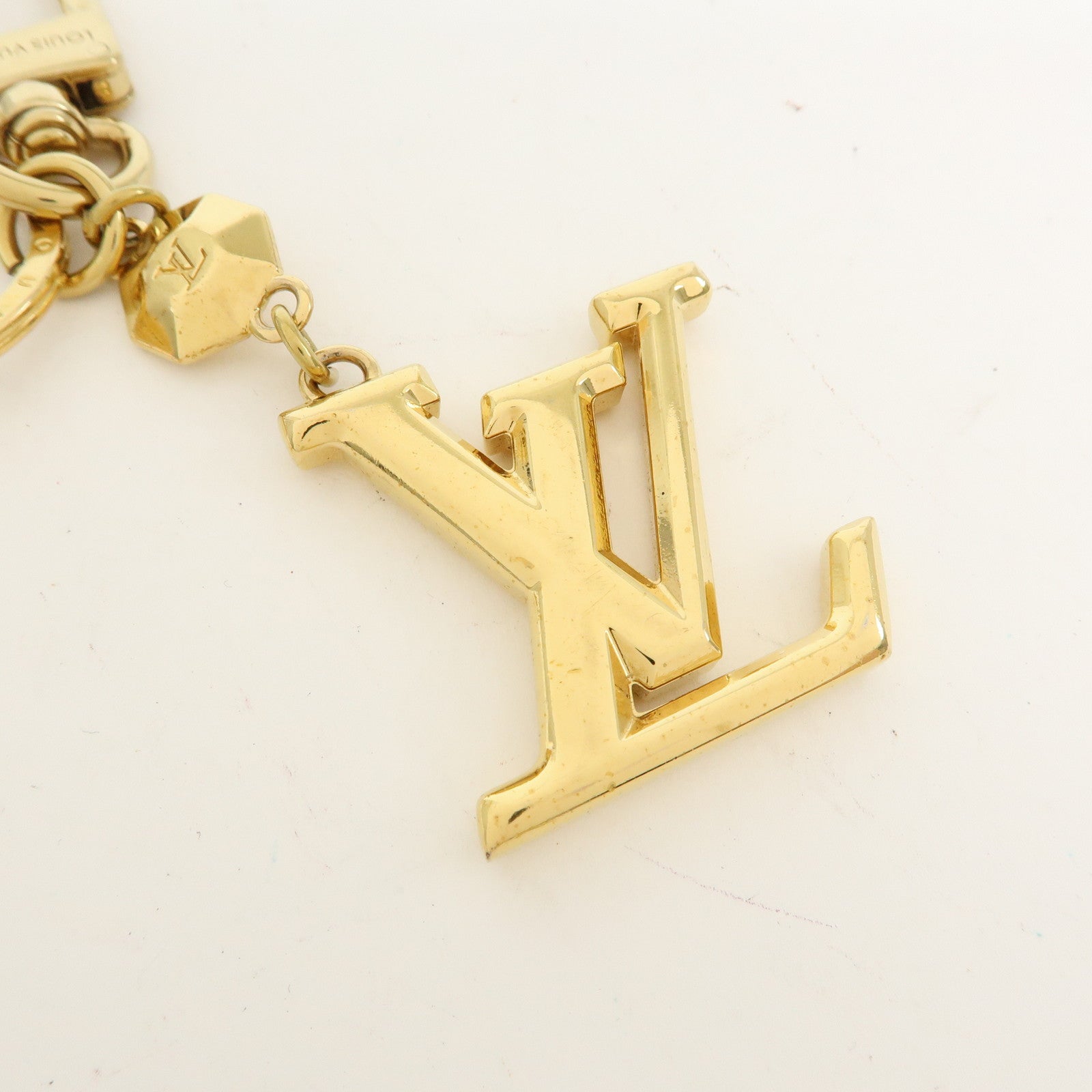 Louis Vuitton Porte Cles LV Facettes Bag Charm Key Chain Gold M65216