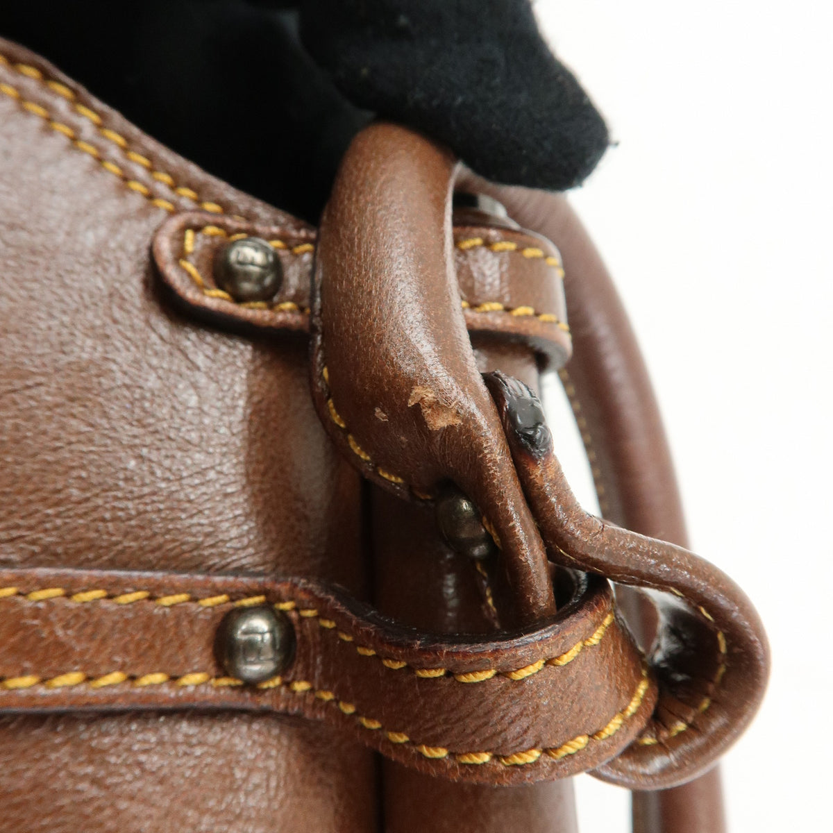 FENDI Zucca Leather Borsa Magic Hand Bag Brown 8BN143