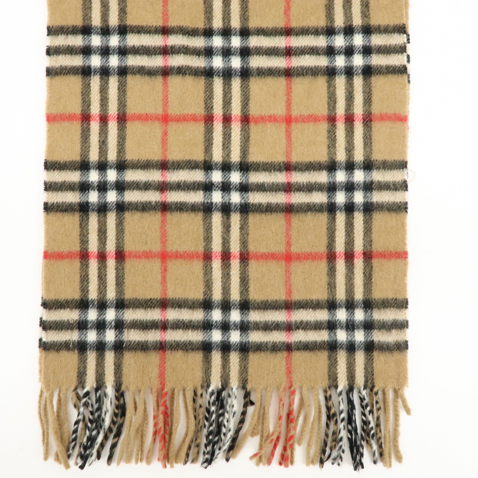 BURBERRY Set of 2 Nova Plaid Wool 100% Scarf Stole Beige Navy
