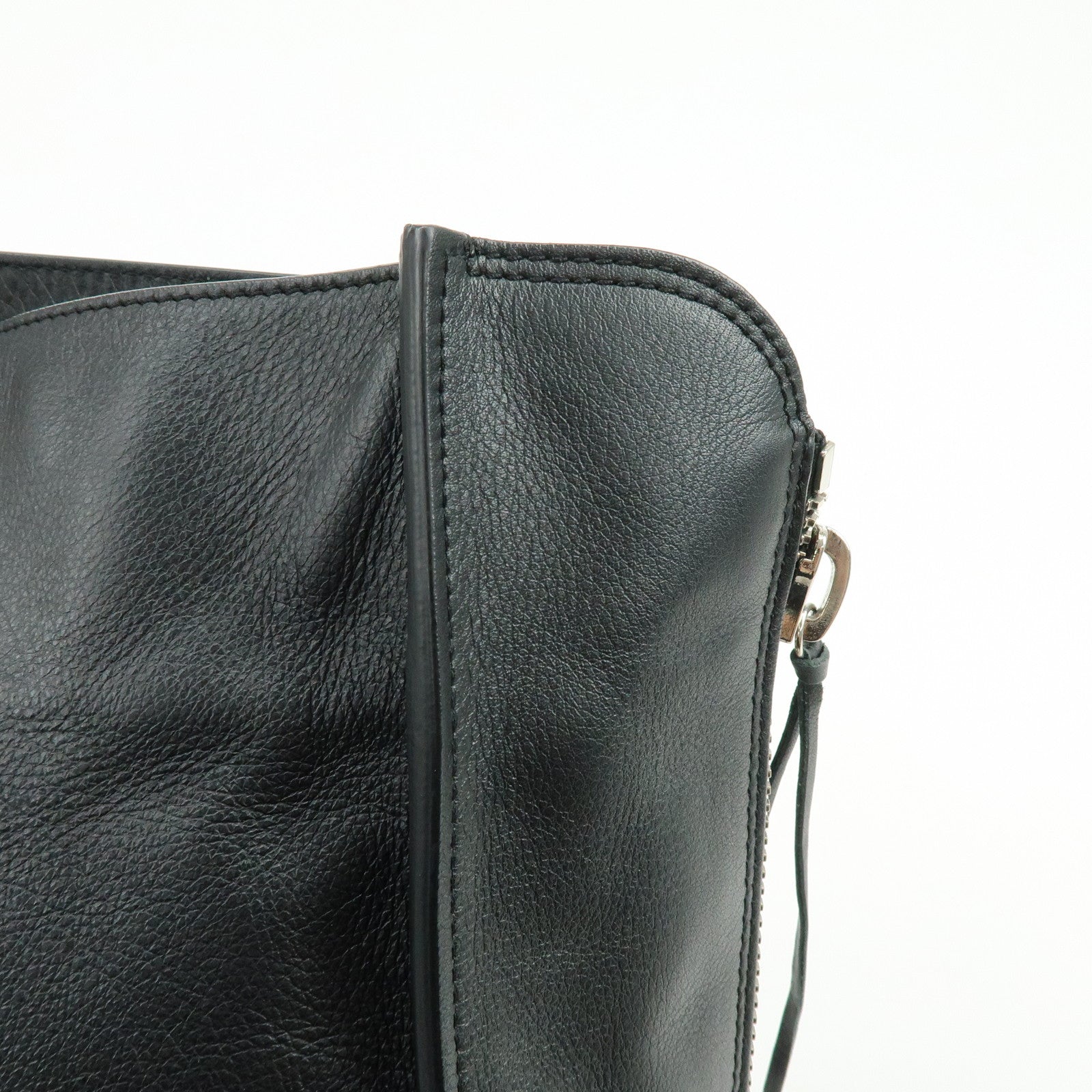 BALENCIAGA The Papier Leather Tote Shoulder Bag Black 236701