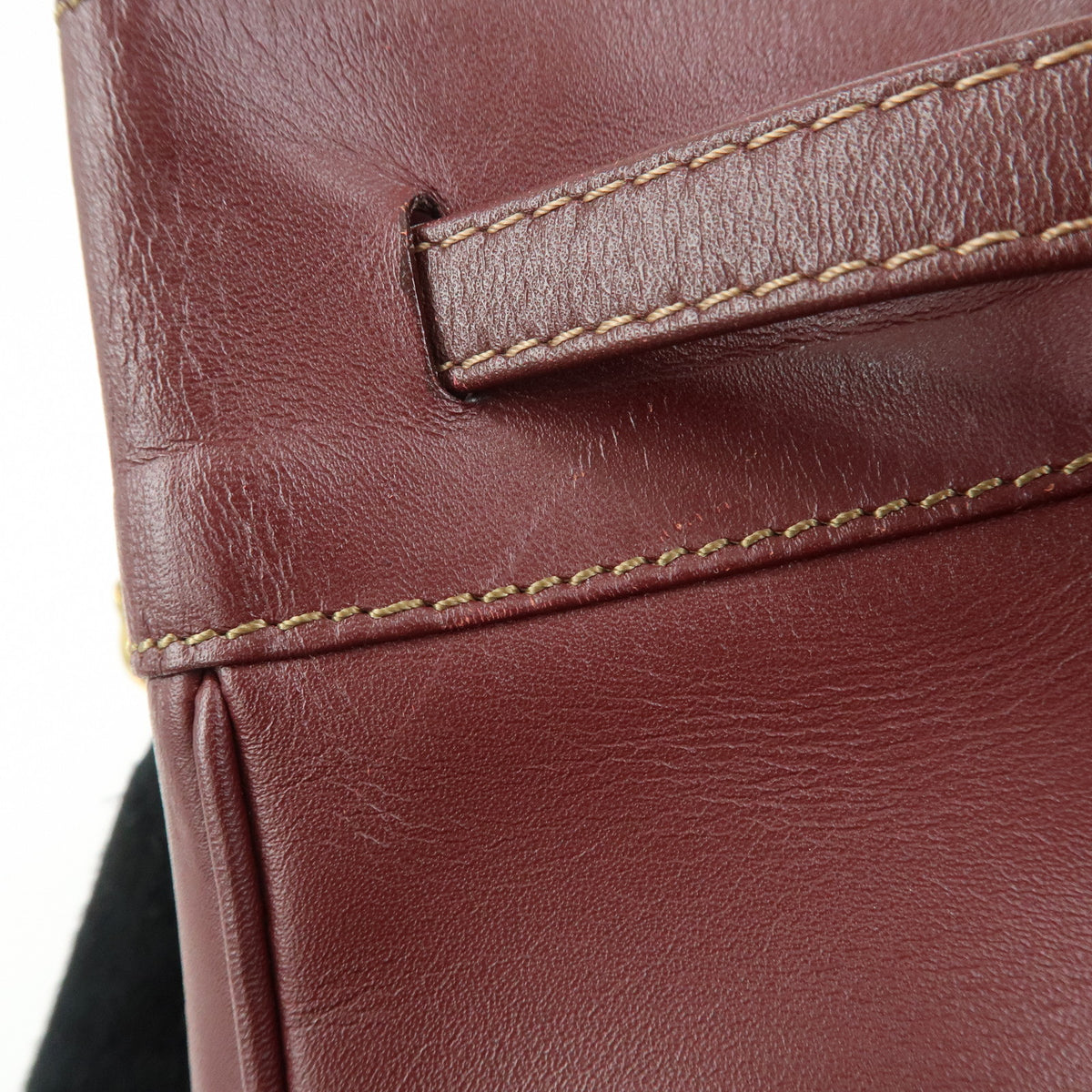 Cartier Must de Cartier Leather Drawstring Mini Shoulder Bag Bordeaux