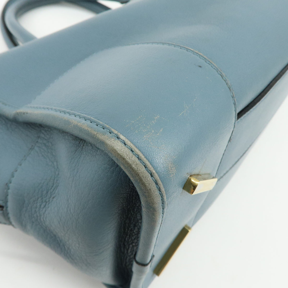 LOEWE Anagram Amazona 36 Leather 2Way Hand Bag Boston Bag Blue