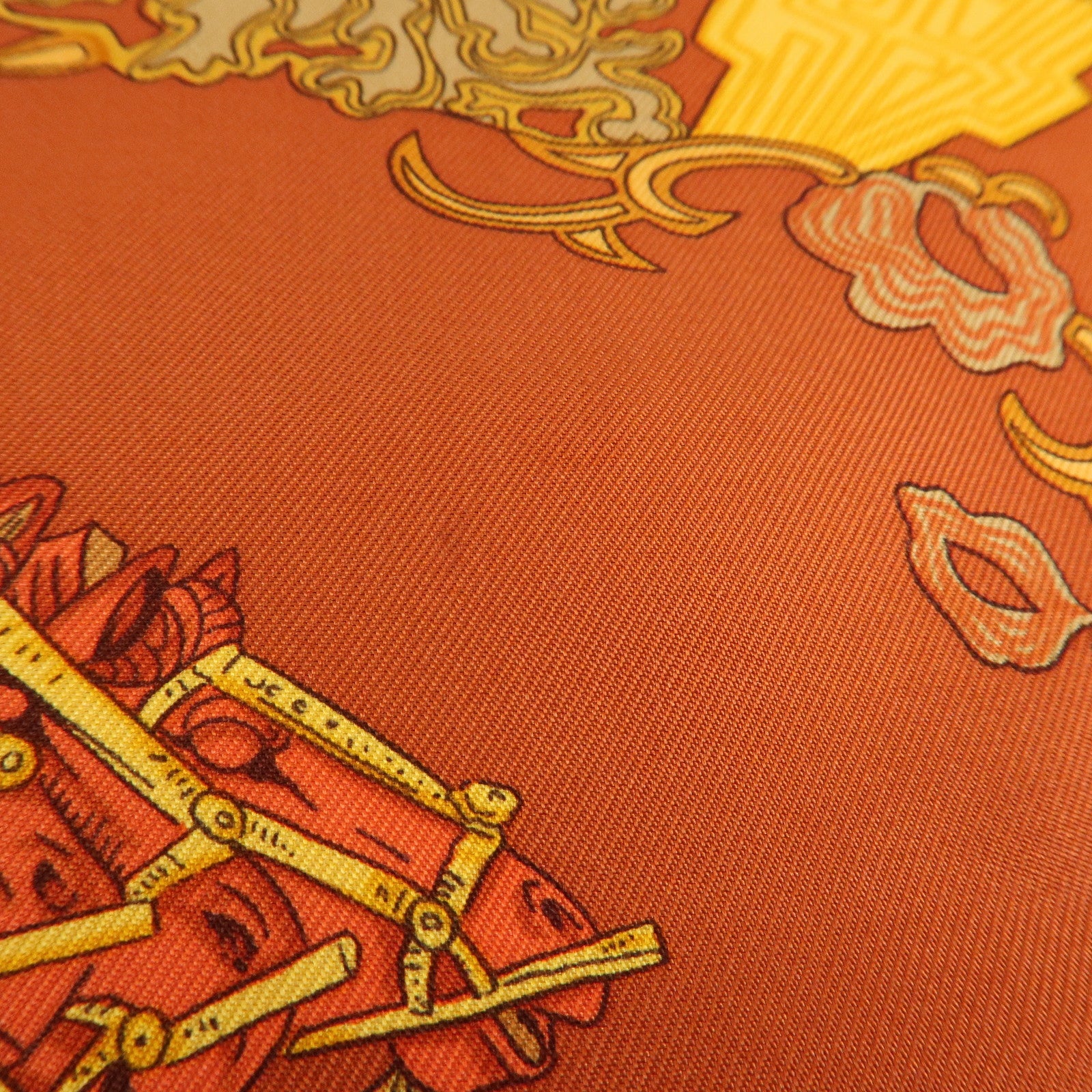 HERMES Carre 90 Silk 100% Scarf ART des STEPPES Horse Print Orange