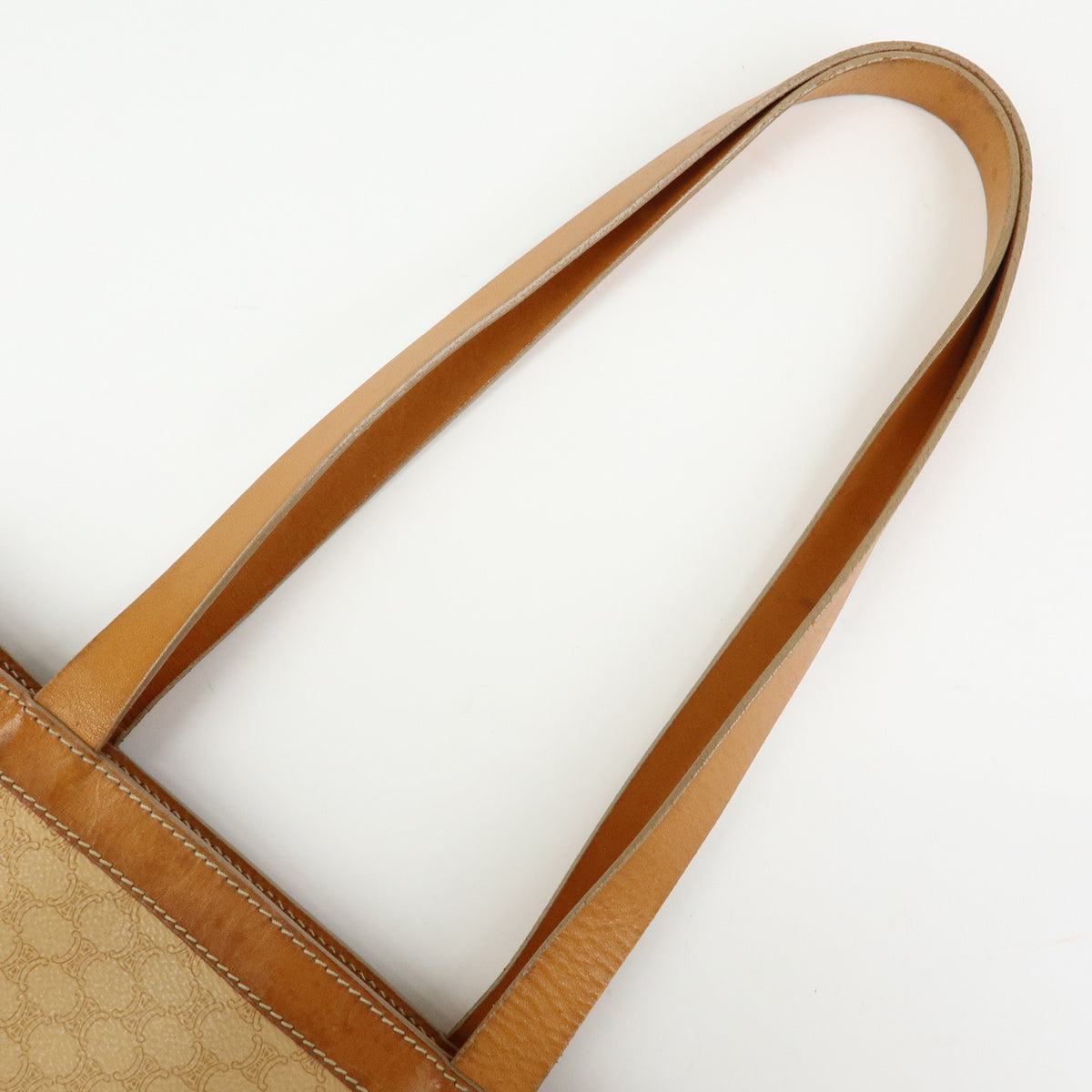 CELINE Macadam PVC Leather Shoulder Bag Tote Bag Beige Brown