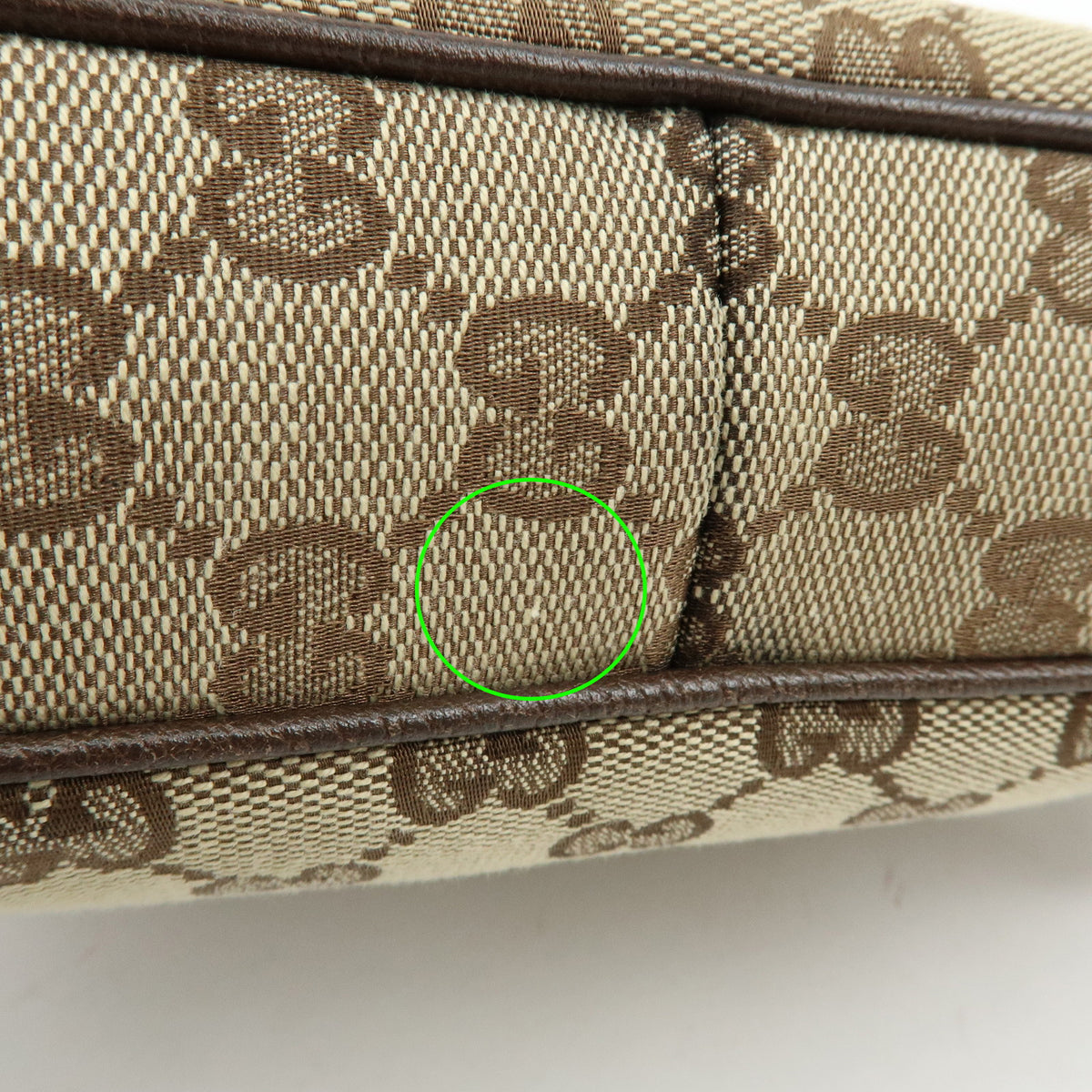 GUCCI Abbey GG Canvas Leather Shoulder Bag Hand Bag Beige Brown 130738