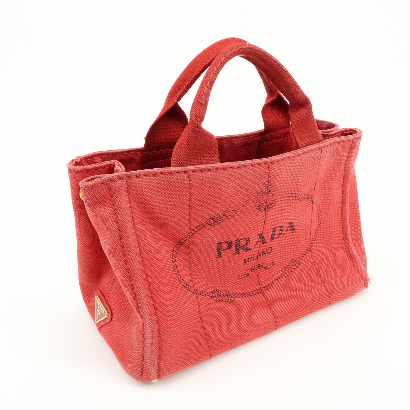 PRADA Triangle Logo Canapa Mini Canvas 2Way Hand Shoulder Bag B2439G