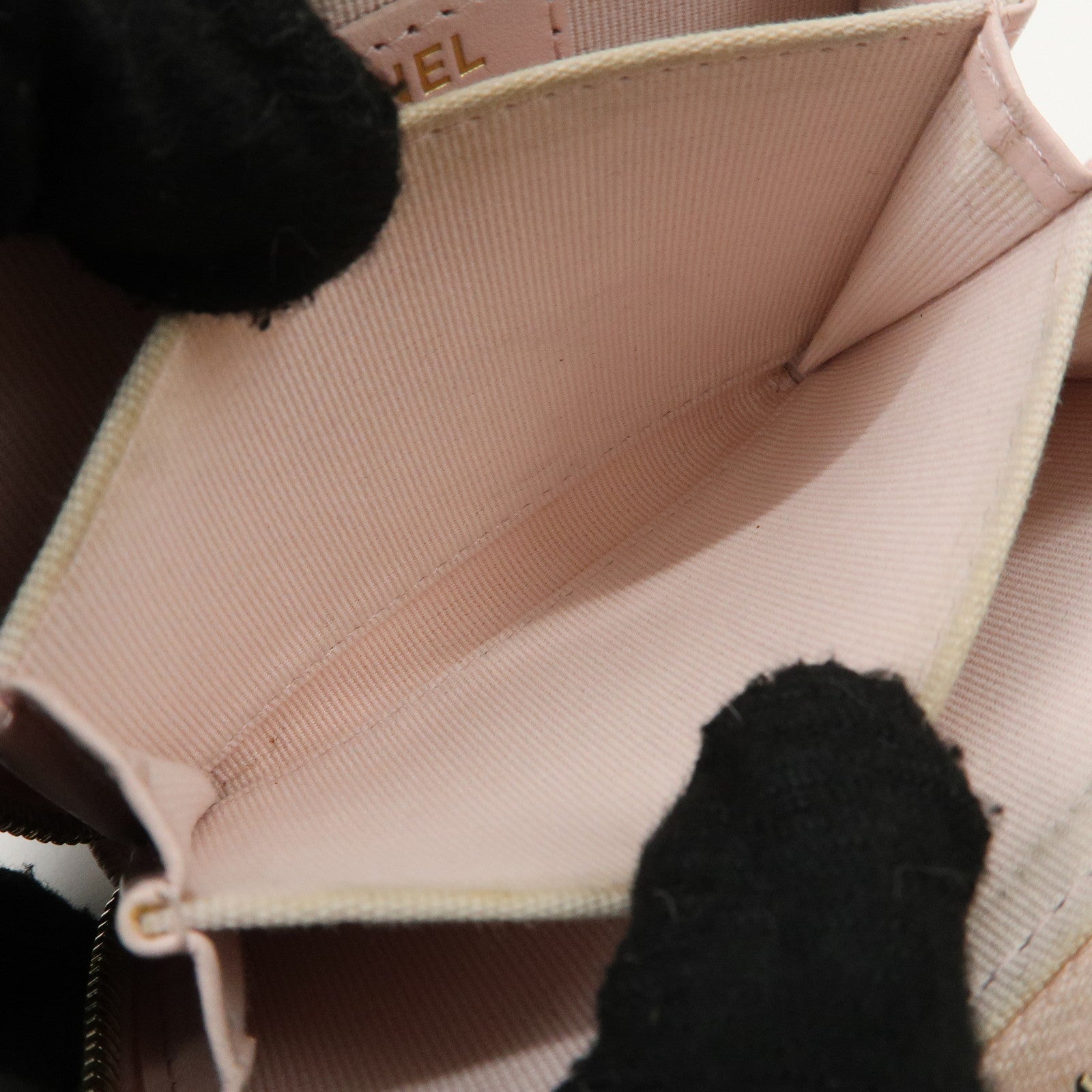 CHANEL Matelasse Caviarskin Classic Zip Around Coin Case Pink AP0216 Used