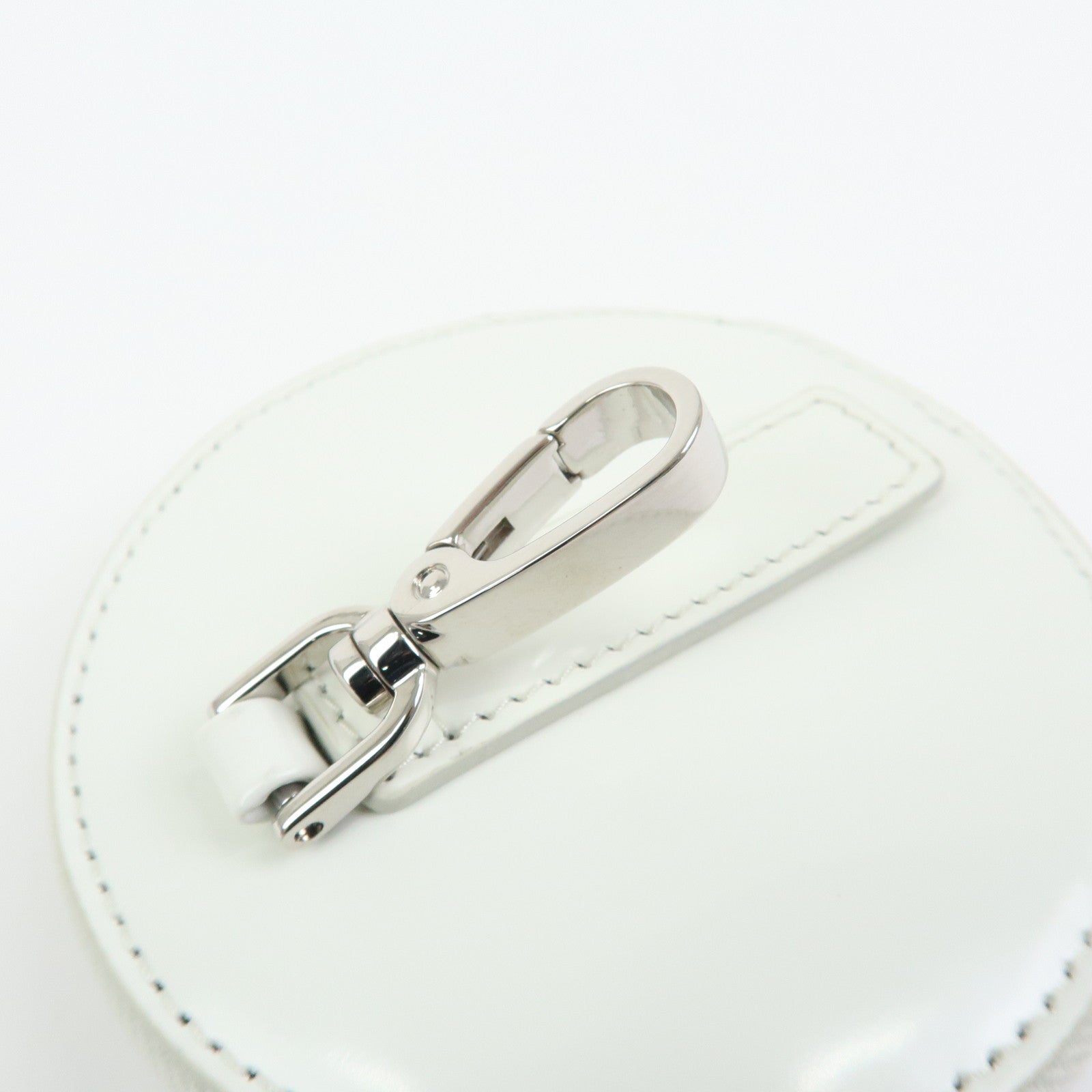 PRADA Triangle Logo Leather Mini Pouch Coin Case White 1TL431