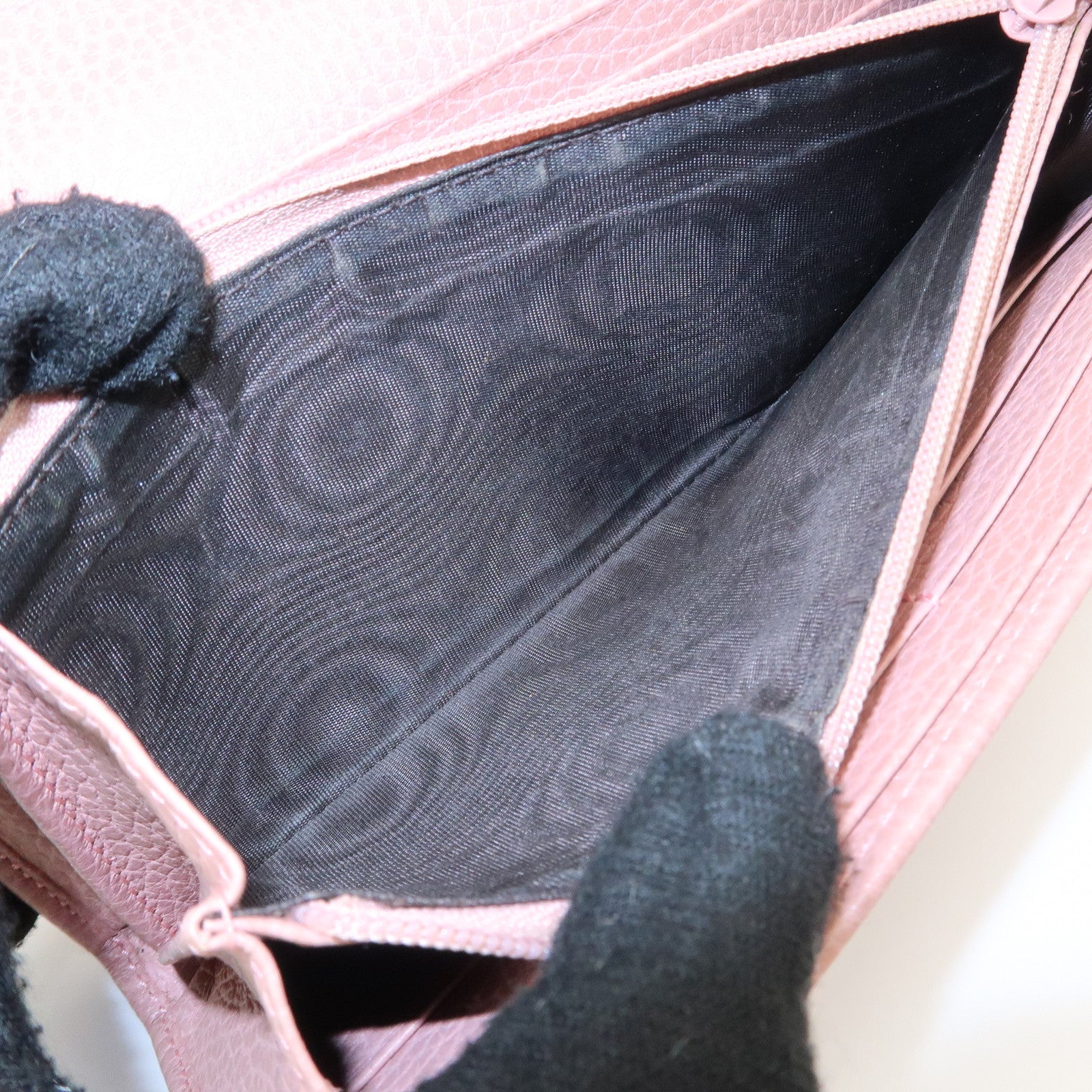 GUCCI Swing Leather Continental Wallet Long Wallet Pink 376186 Used