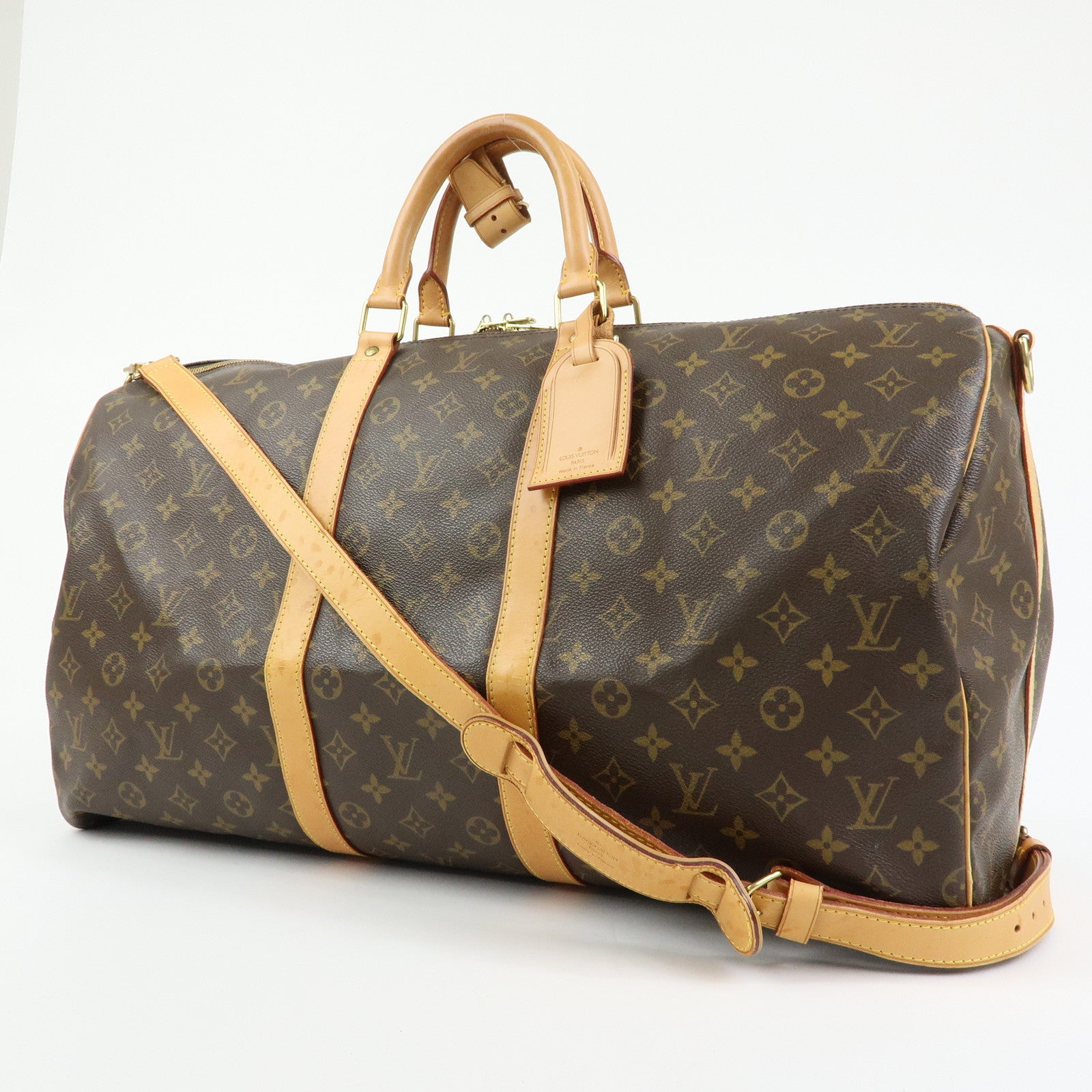 Louis Vuitton Keep All Bandouliere 55 Boston Bag Hand Bag Brown M41414