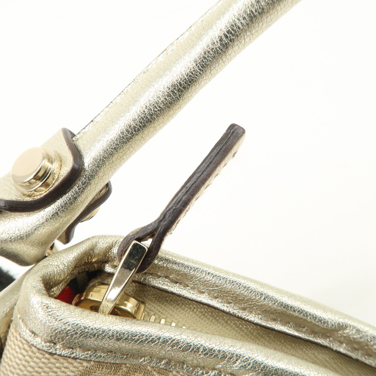 GUCCI Abbey GG Canvas Leather Shoulder Bag Beige Ivory 130939 Used