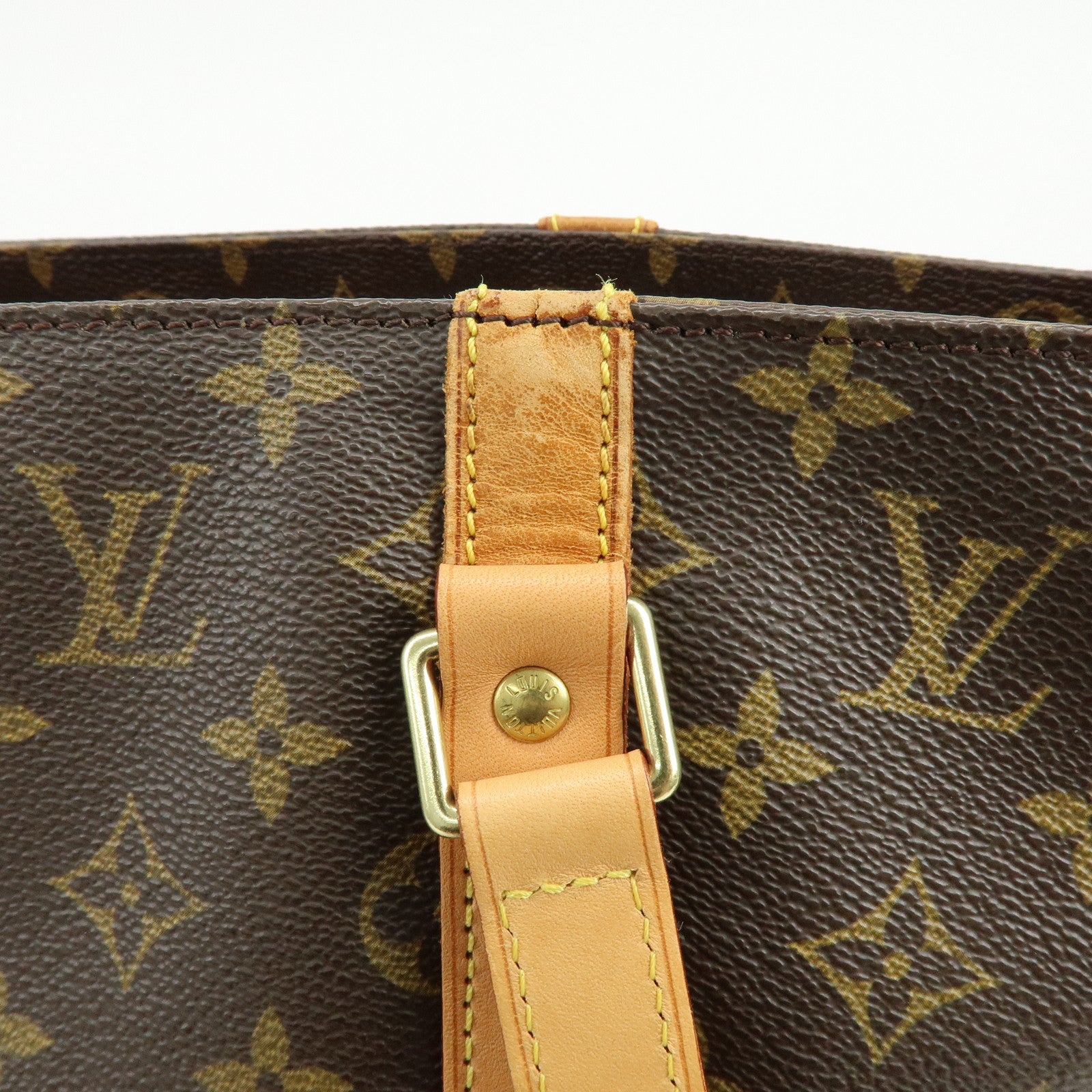 Louis Vuitton Monogram Sac Shopping Canvas Shoulder Bag Brown M51108