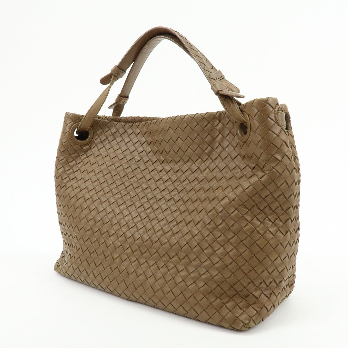 BOTTEGA VENETA Intrecciato Leahter Shoulder Bag Tote Bag Cafe Brown