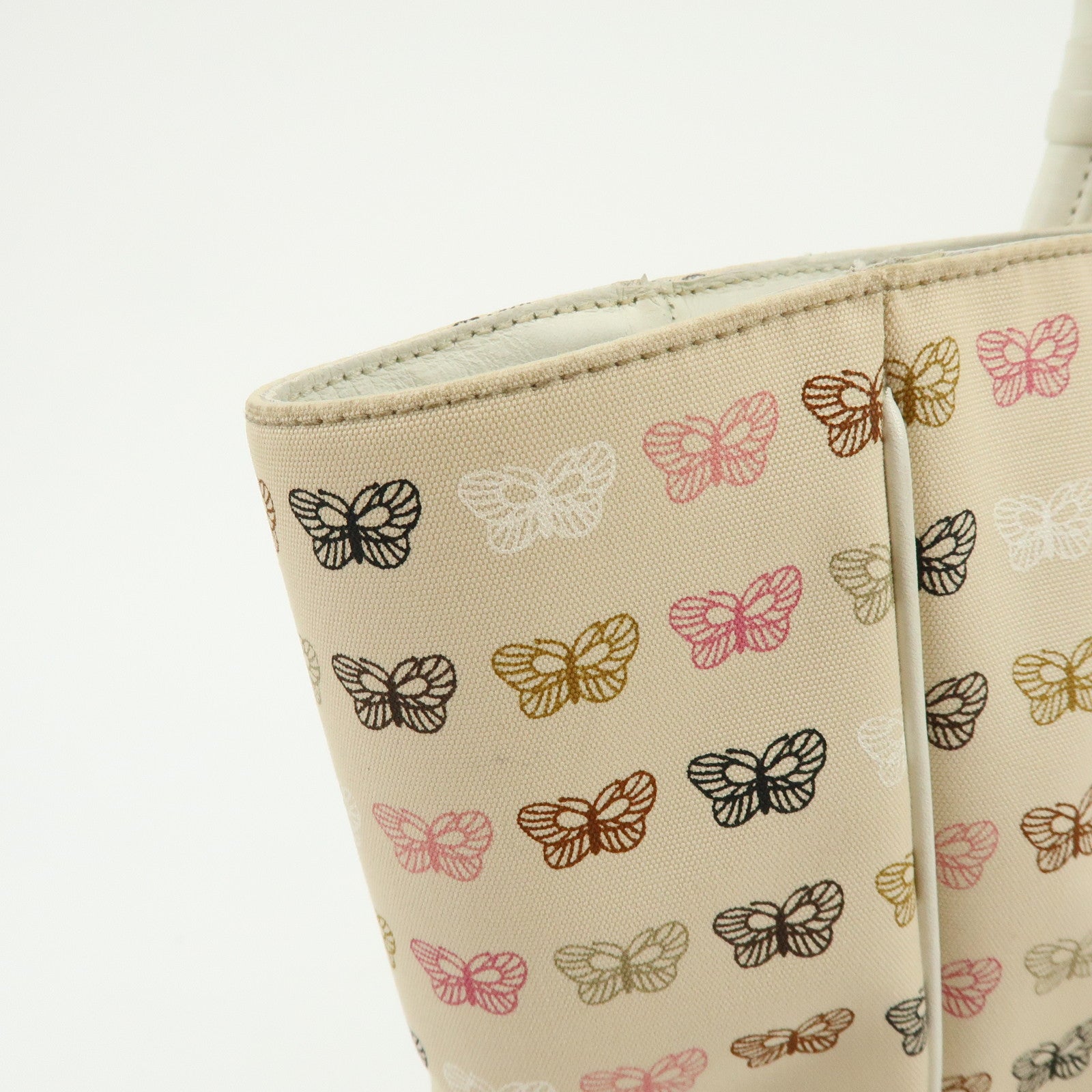 BOTTEGA VENETA Canvas Leather Shoulder Bag Tote Bag Light Pink