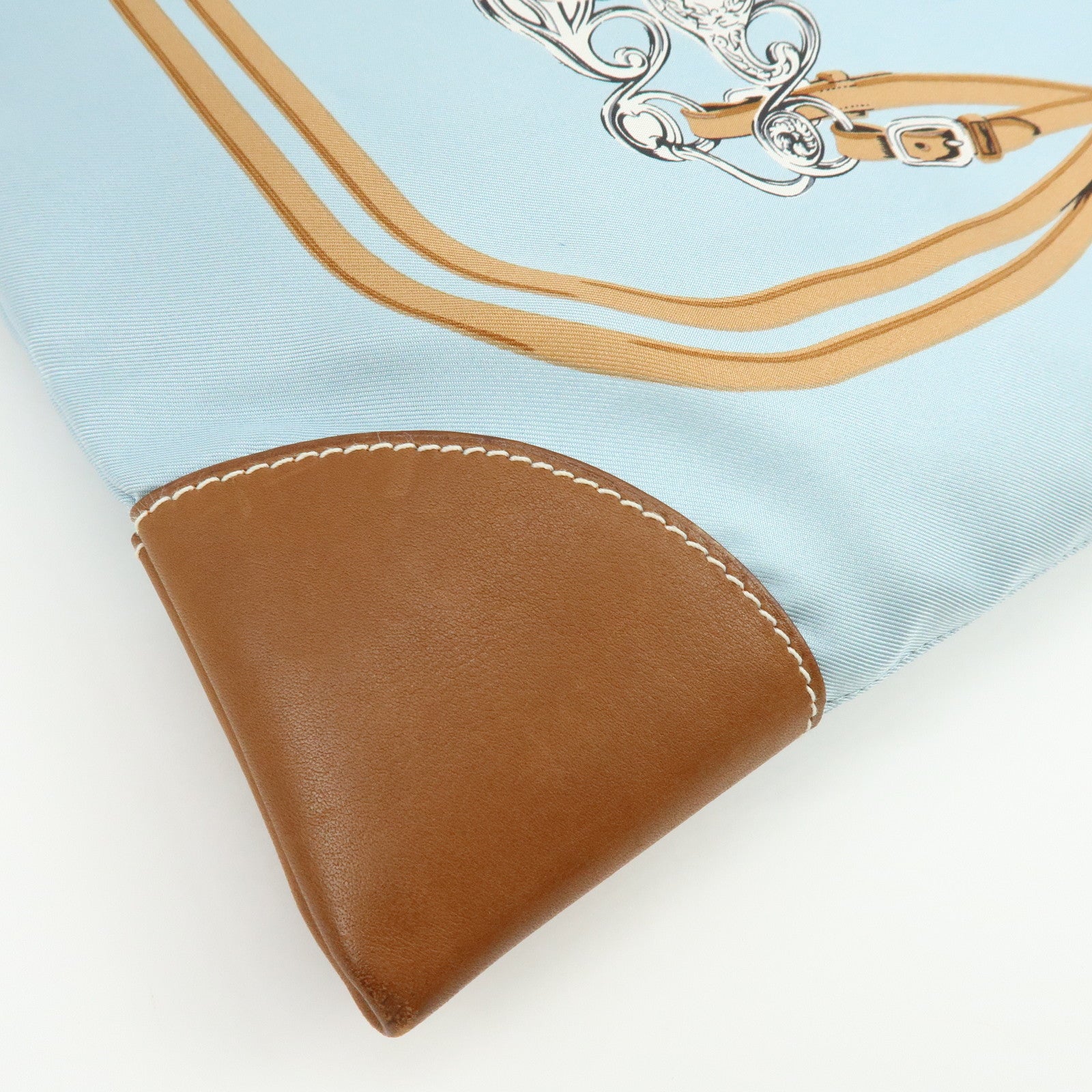 HERMES Silk Leather Silky City MM Shoulder Bag BRIDESdeGALA Blue