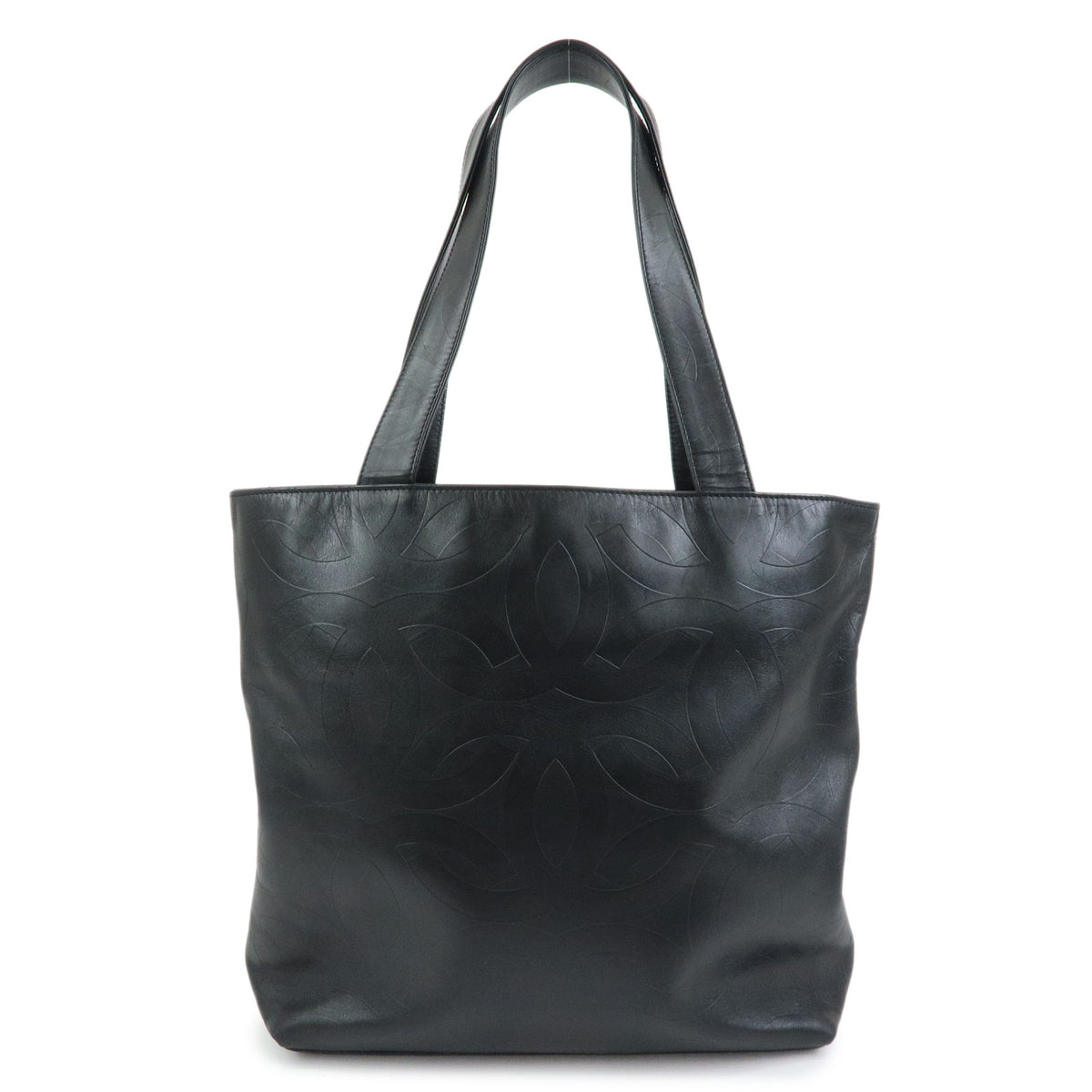 CHANEL COCO Mark Leather Tote Bag Shoulder Bag Black