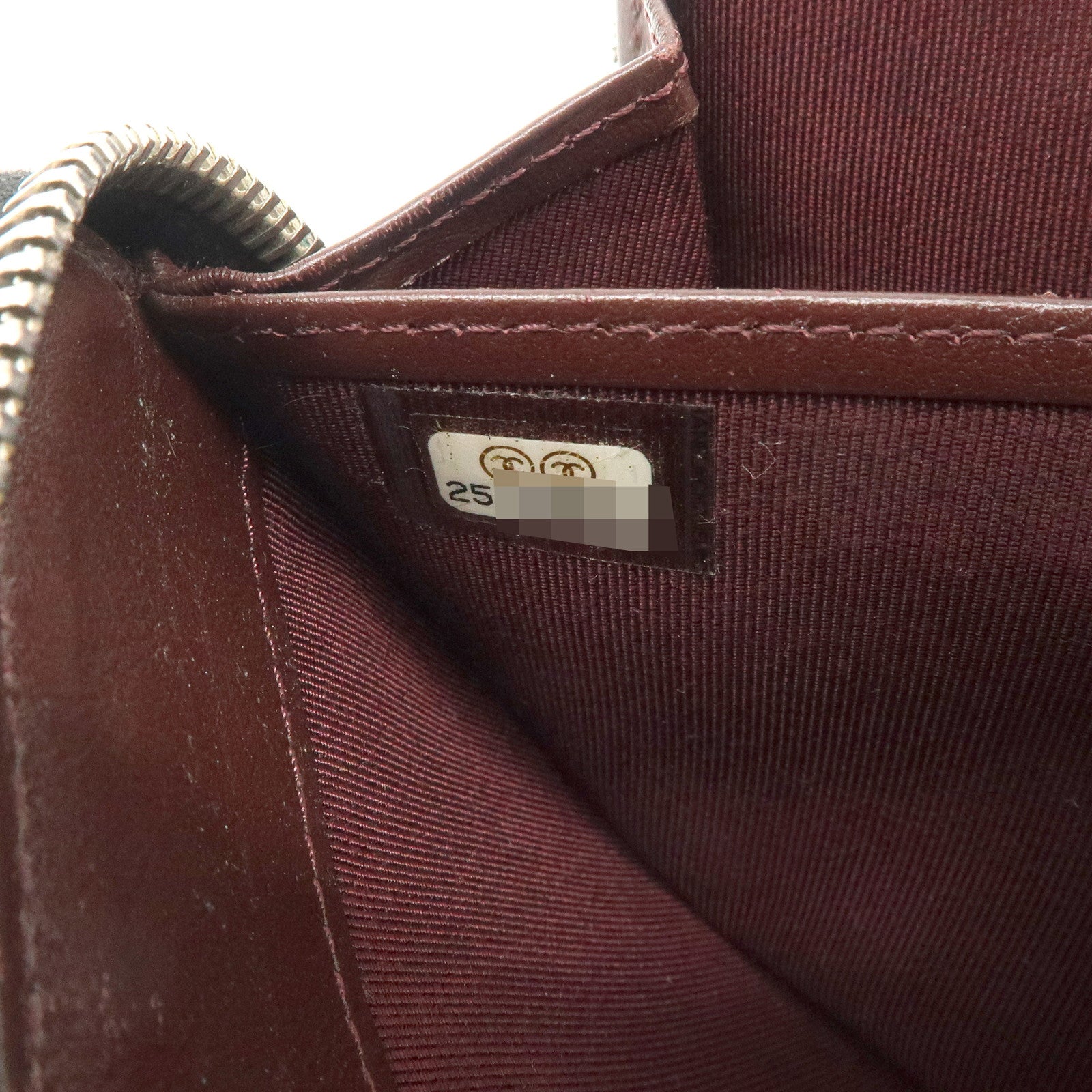 CHANEL COCO Mark Matelasse Caviarskin Zip Around Long Wallet A50097 Used