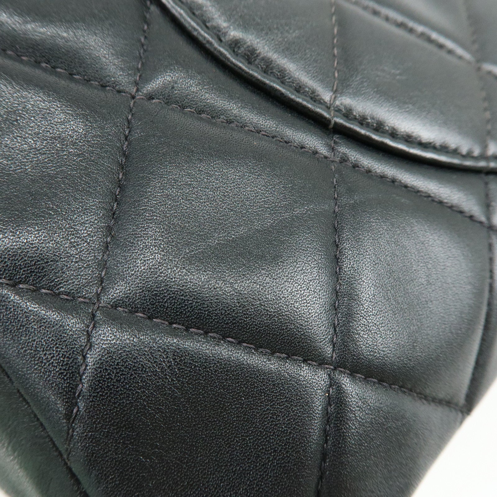 CHANEL Jumbo Matelasse 34 Lamb Skin Shoulder Bag Black A01094