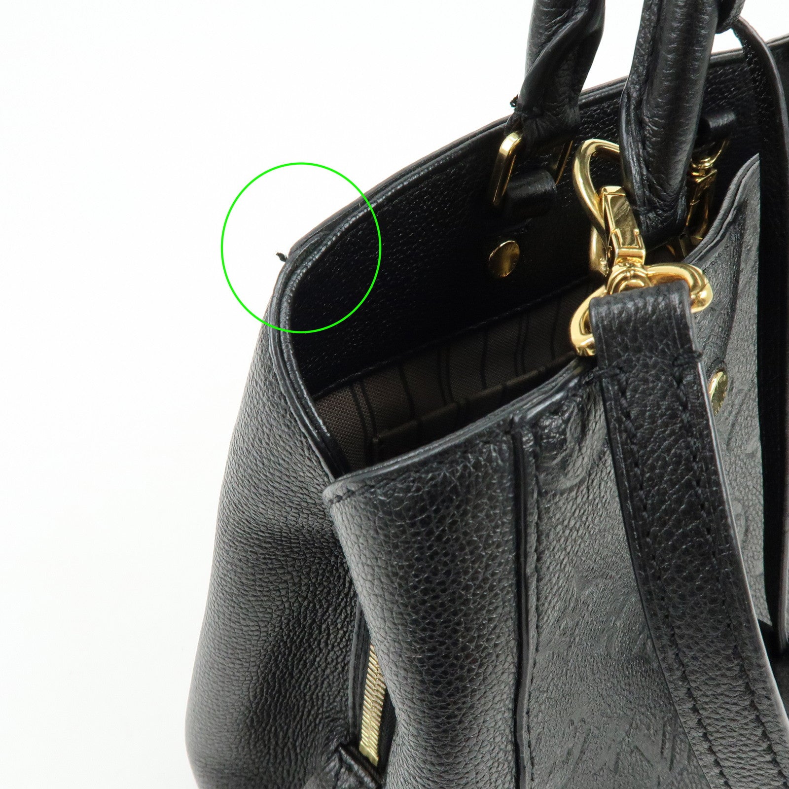 Louis Vuitton Monogram Empreinte Montaigne MM 2Way Hand Bag Noir M41048