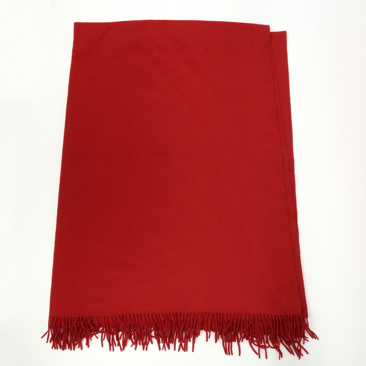 HERMES Cashmere 100% Oversized Scarf Stole Blanket Red