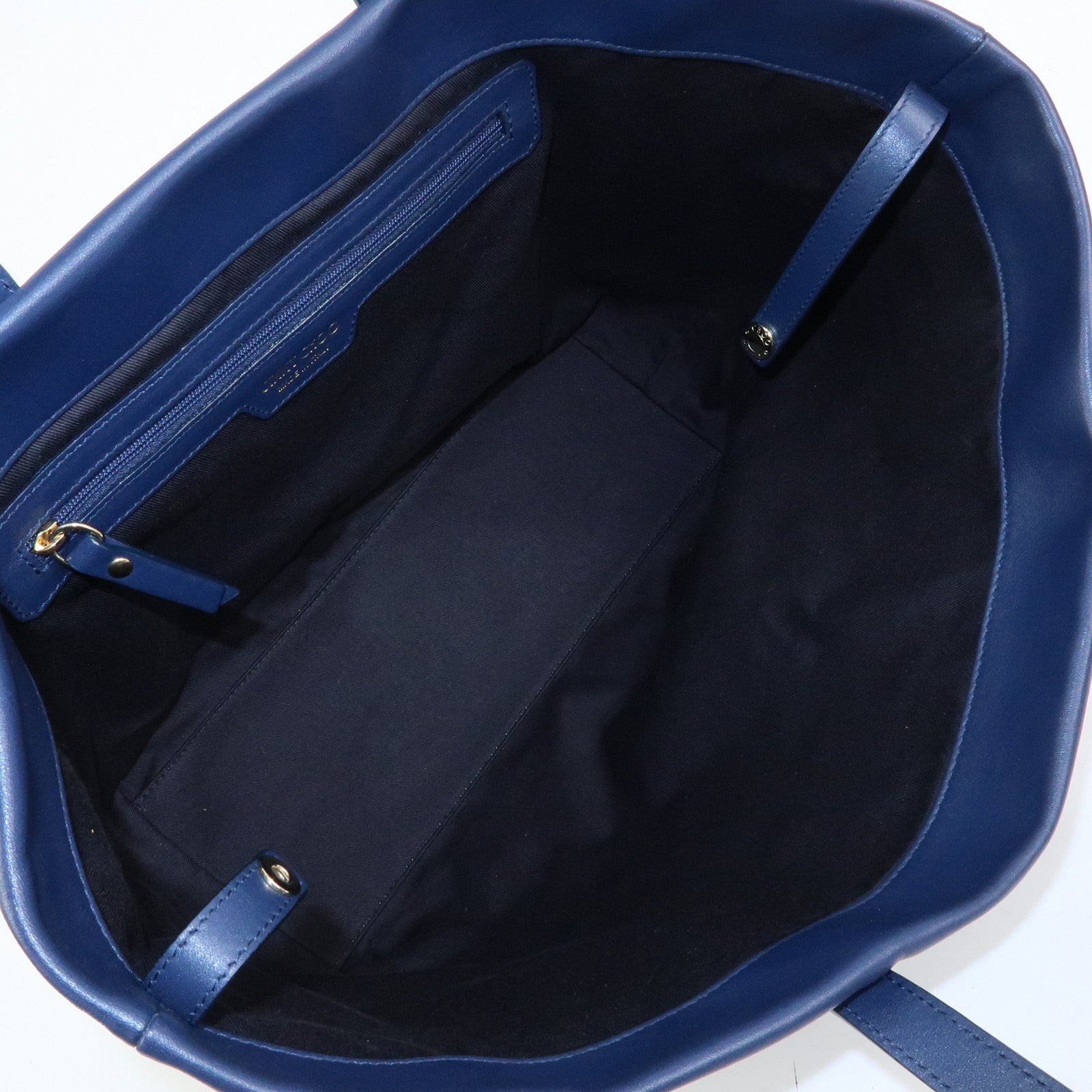 JIMMY CHOO Leather Star Studs Tote Bag Shoulder Bag Hand Bag Blue