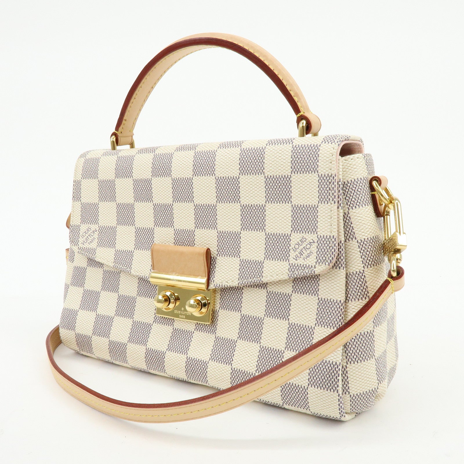 Louis Vuitton Damier Azur Croisette Canvas Leather 2Way Bag N41581