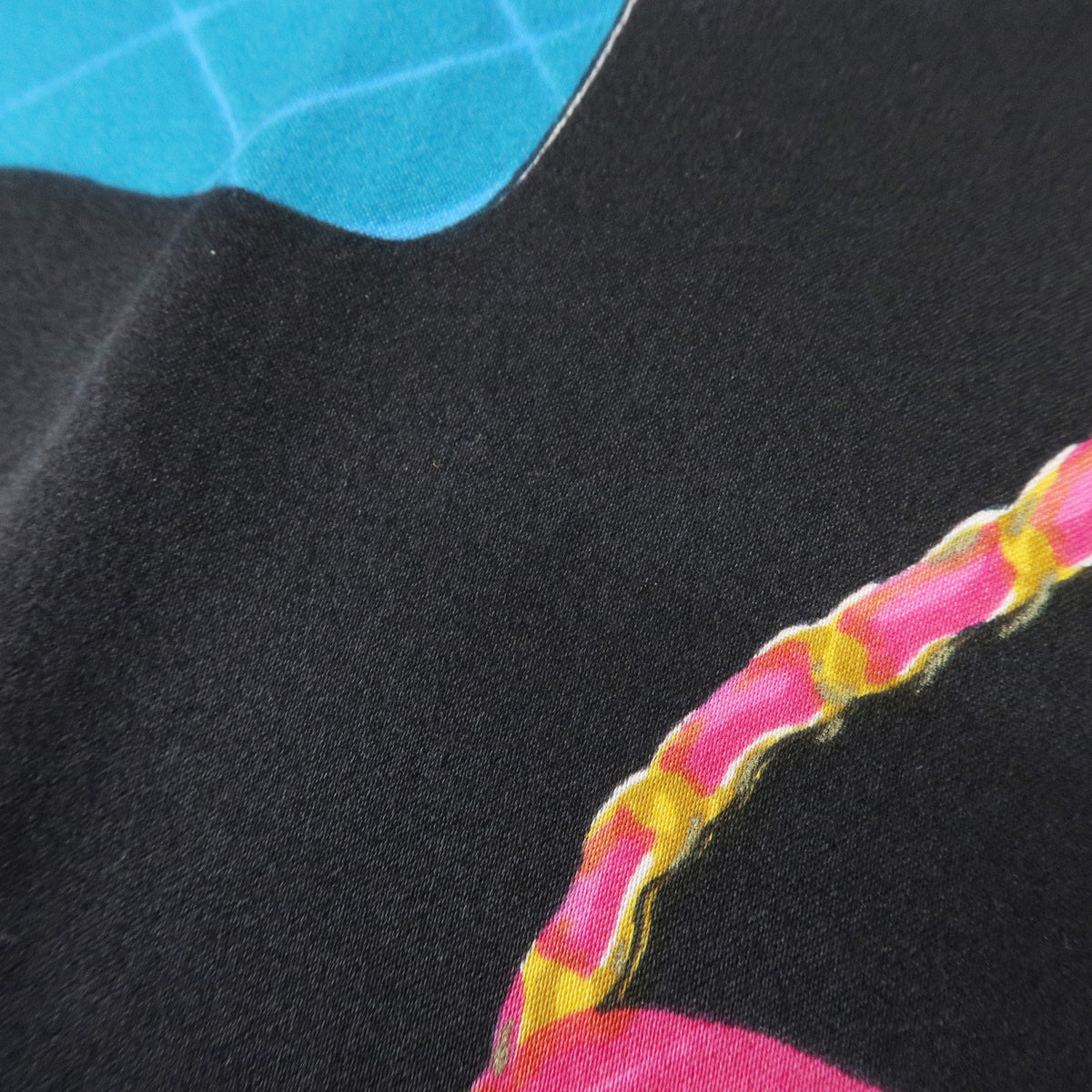 CHANEL Silk 100% Scarf Matelasse Bag Print Black Pink Green Blue