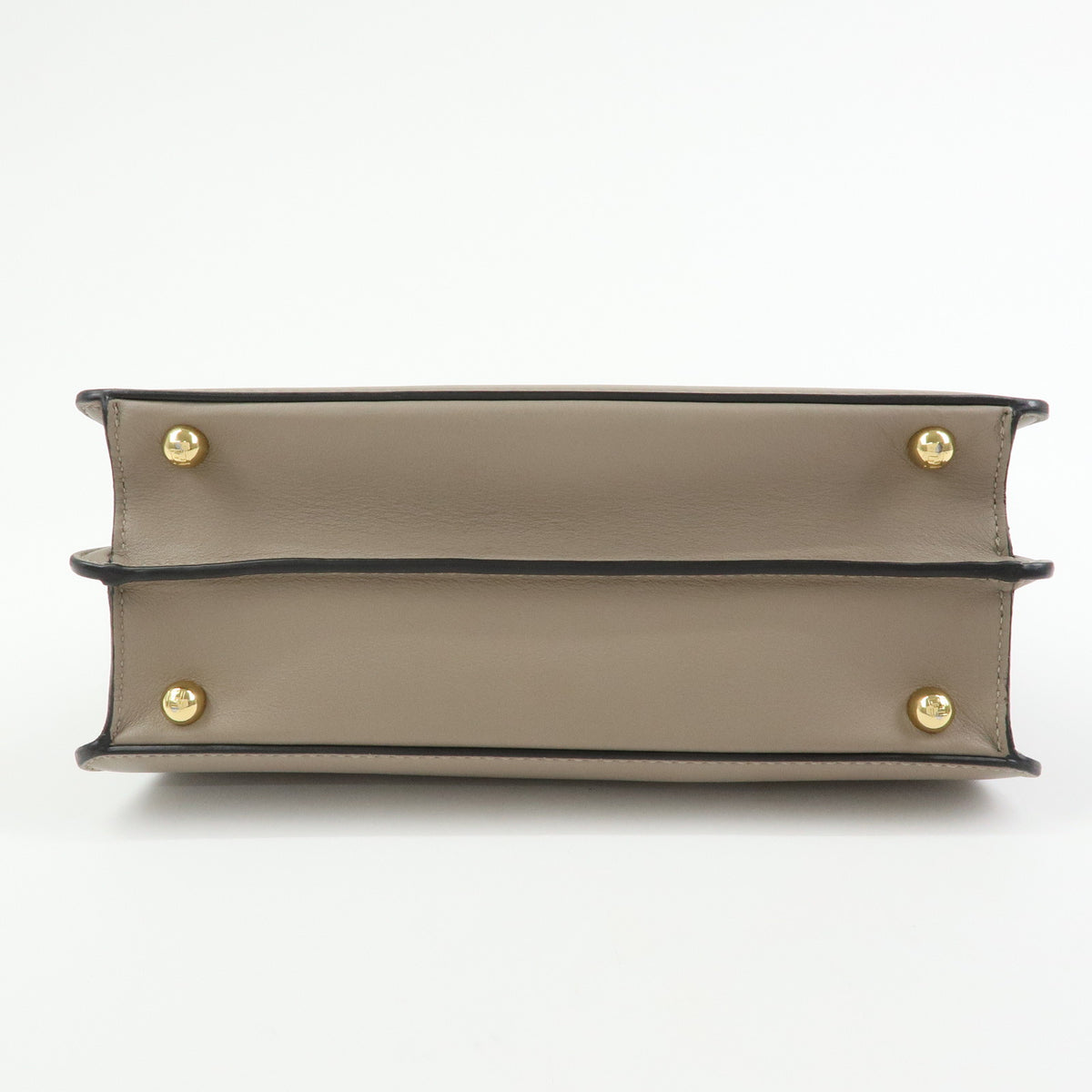 FENDI Peek a Boo ISeeU Small Leather 2Way Bag Hand Bag Greige 8BN327