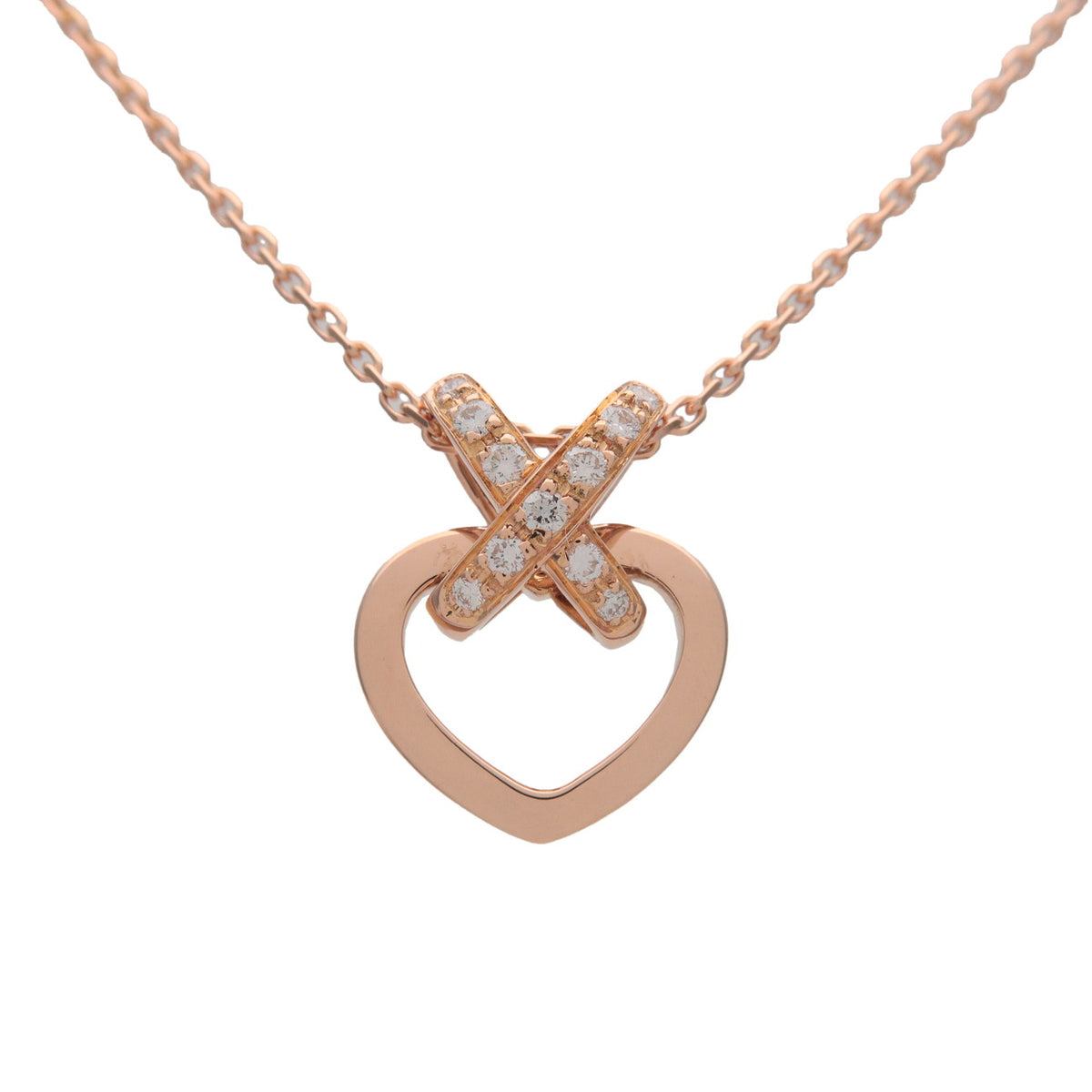 CHAUMET Liens de Chaumet Diamond Heart Necklace K18 750PG Rose Gold