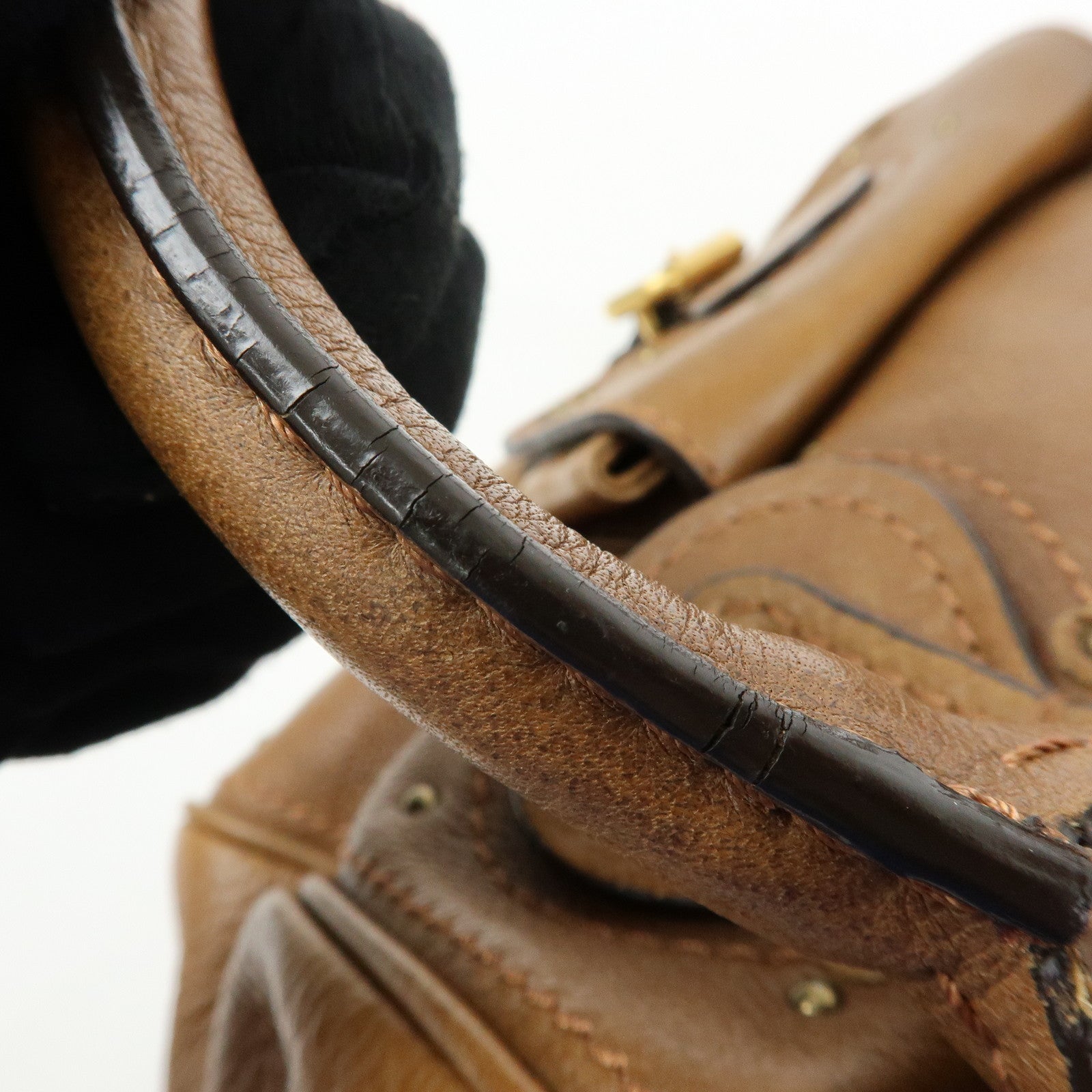 Chloe Paddington Leather Hand Bag Boston Bag Brown