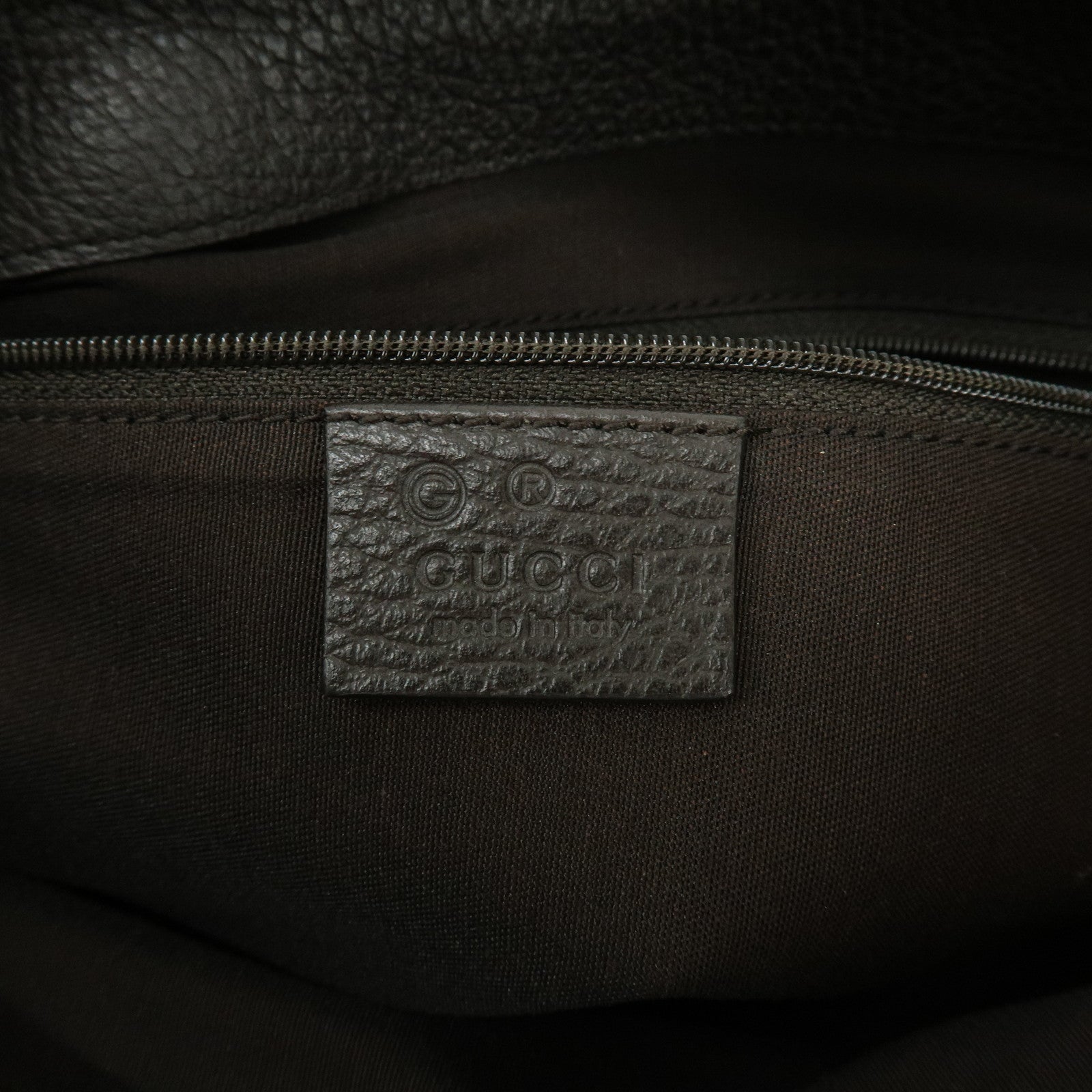GUCCI GG Canvas Leather Shoulder Bag Dark Brown 257297