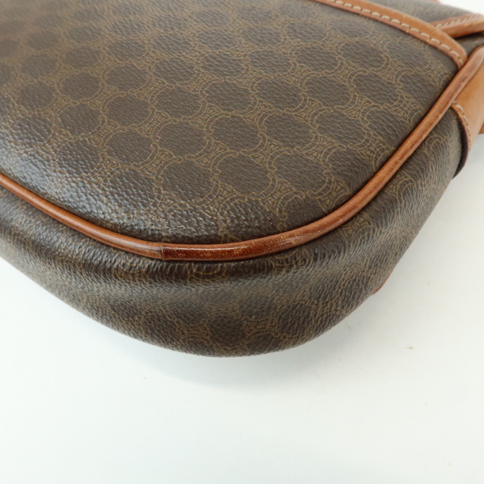 CELINE Macadam PVC Leather Shoulder Bag Crossbody Bag Brown
