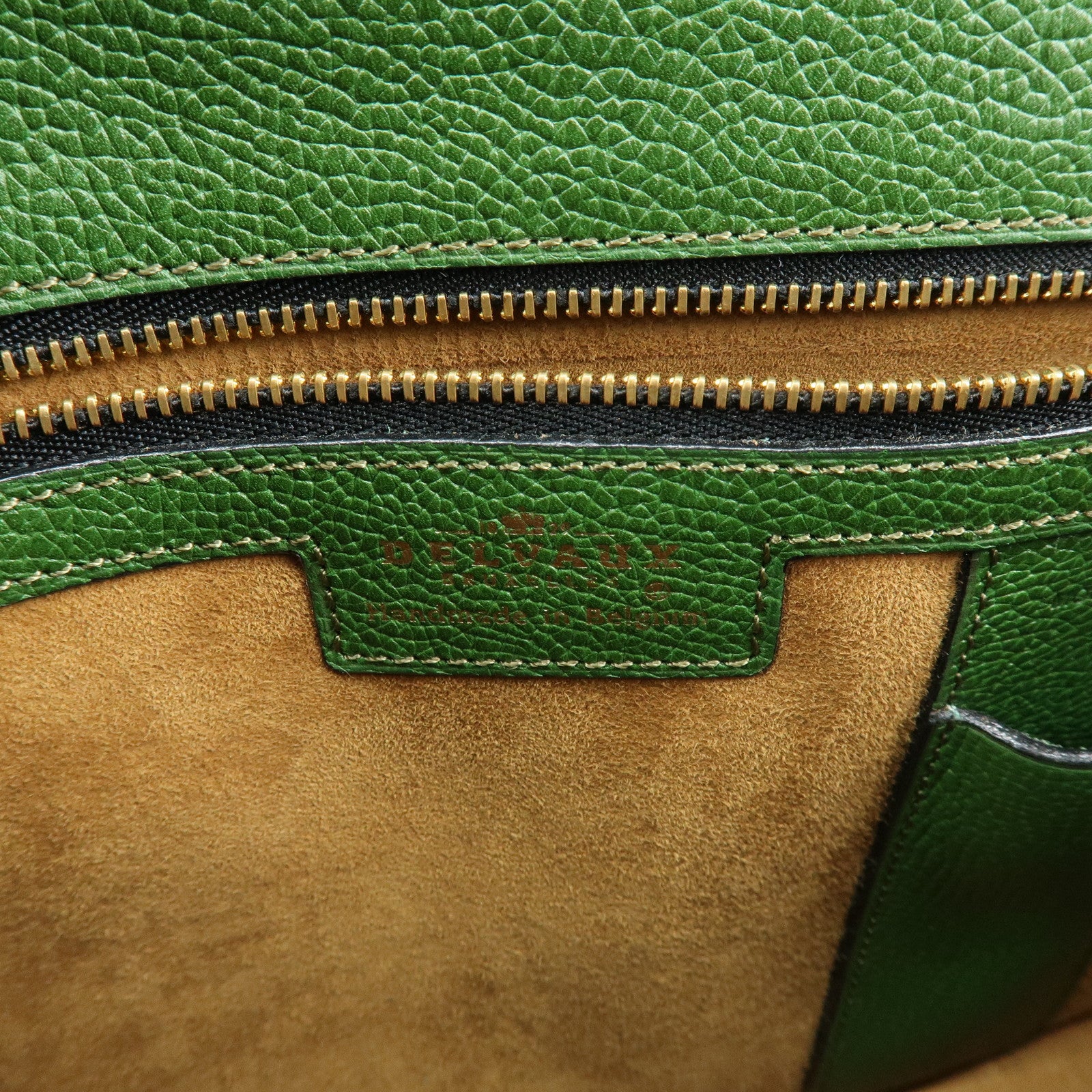 DELVAUX Louise Leather Shoulder Bag Hand Bag Green