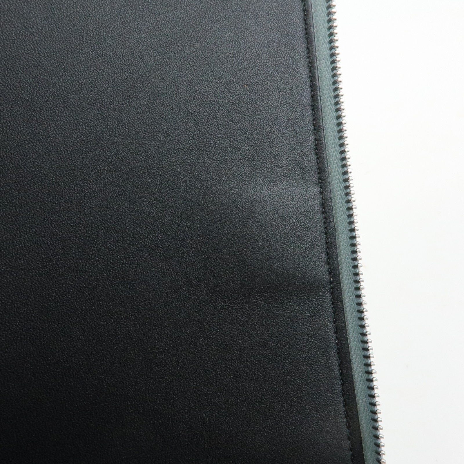FENDI Leather Clutch Bag Document Case Flat Pouch Light Blue 7N0167