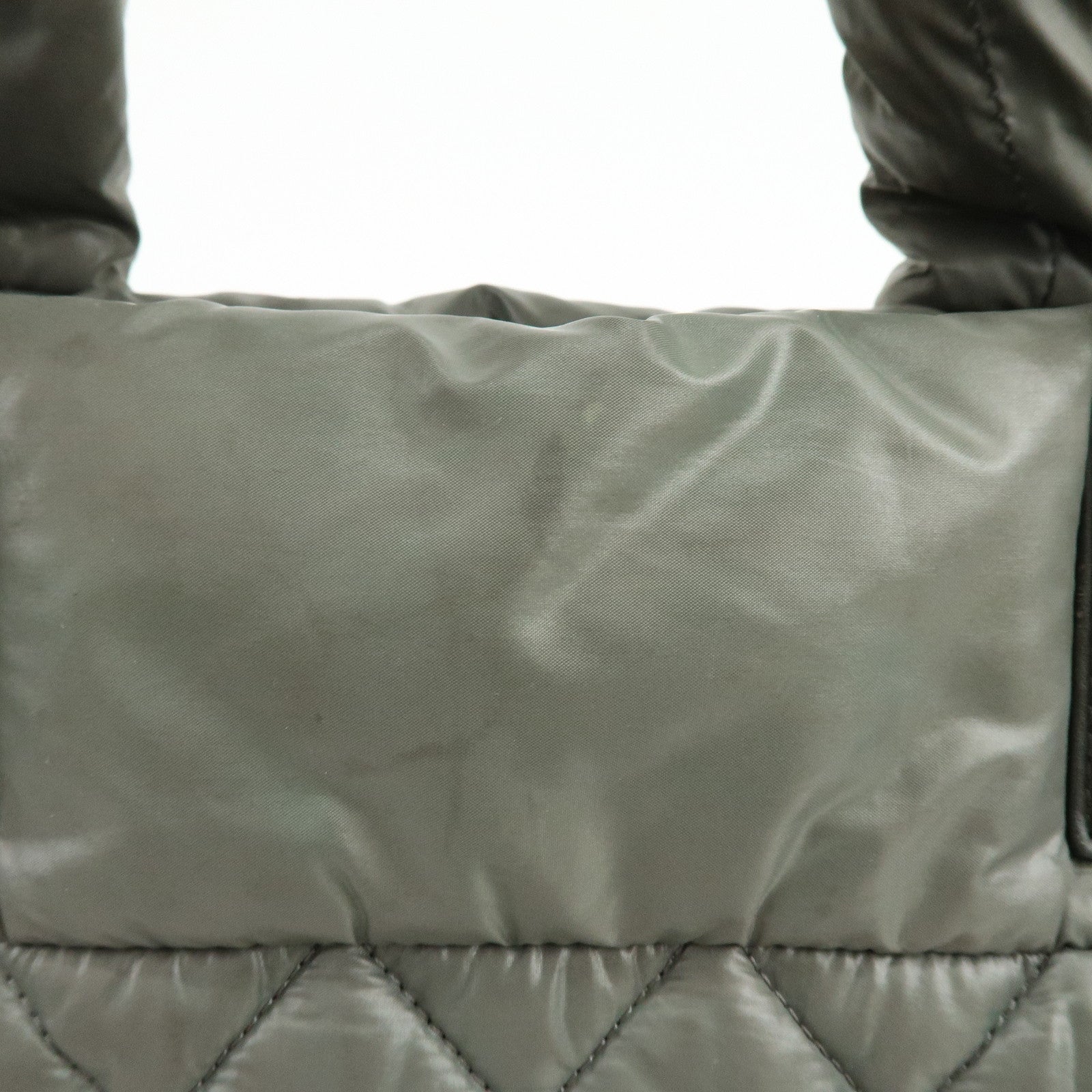 Chanel Nylon Leather Coco Cocoon Medium Tote Bag Khaki A48611