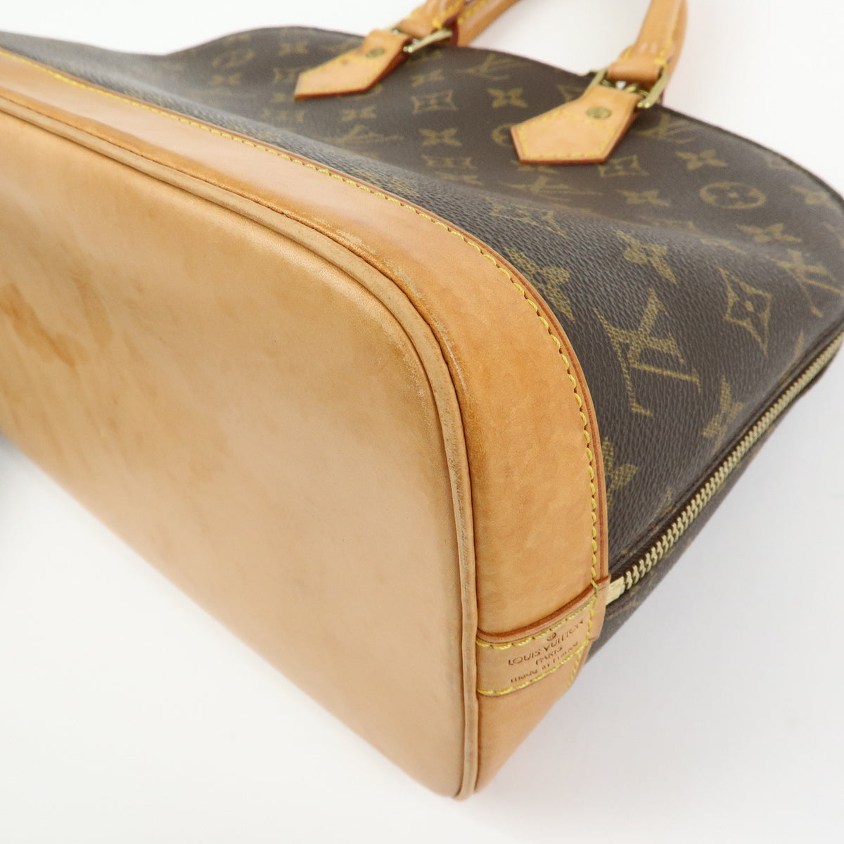 Louis Vuitton Monogram Alma PM Canvas Leather Hand Bag Brown M51130