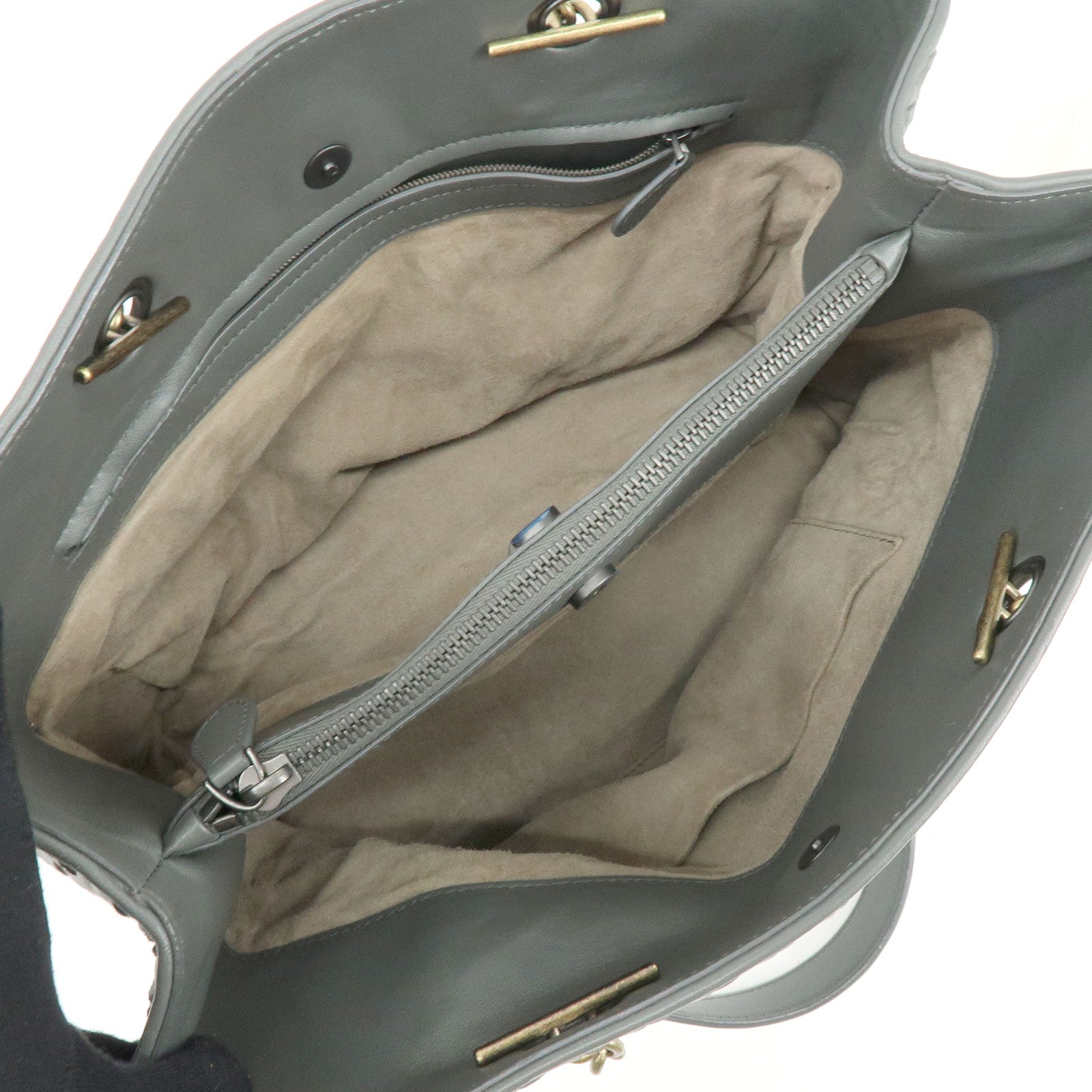 BOTTEGA VENETA Intrecciato Leather Chain Shoulder Bag Gray B07669596G