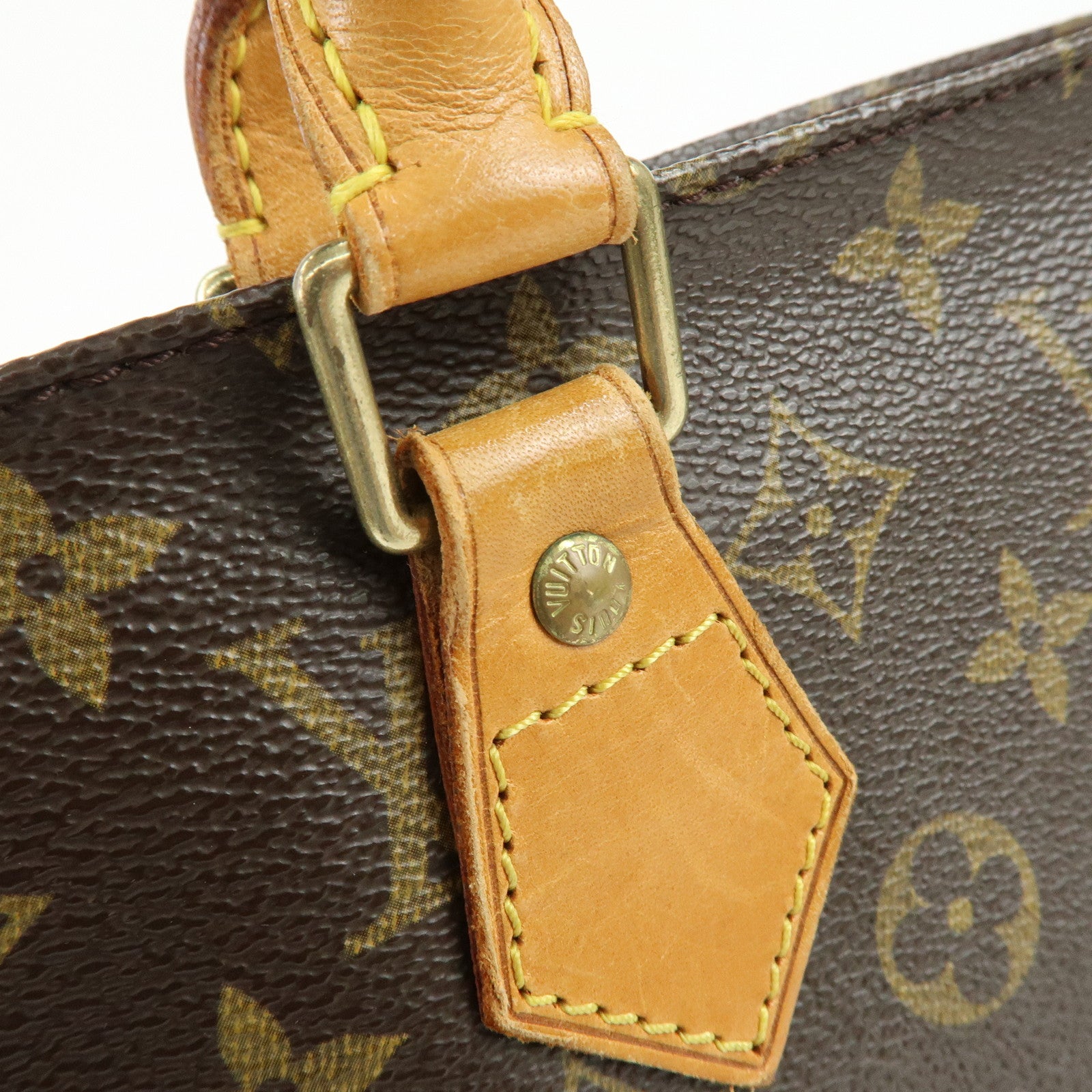 Louis Vuitton Monogram Sac Plat Tote Bag Hand Bag Brown M51140