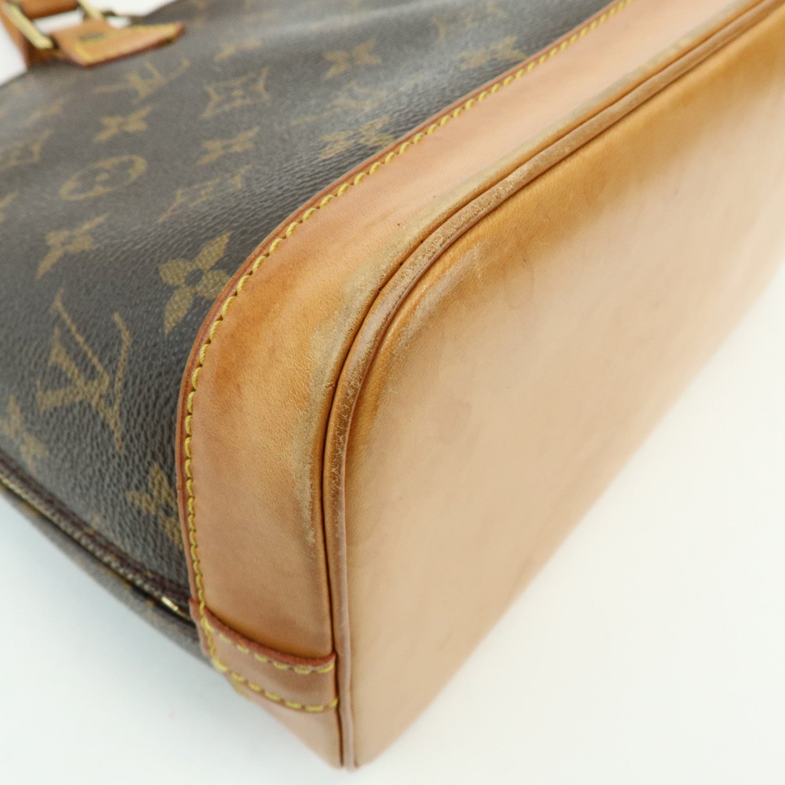 Louis Vuitton Monogram Alma PM Canvas Leather Hand Bag Brown M51130