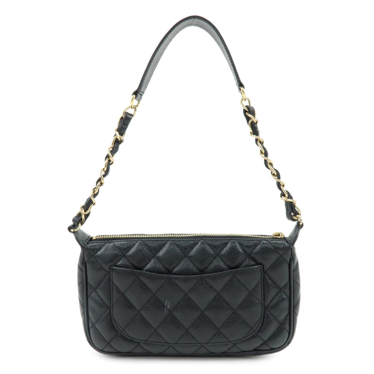 CHANEL Matelasse Caviarskin Chain Shoulder Bag Black A22476