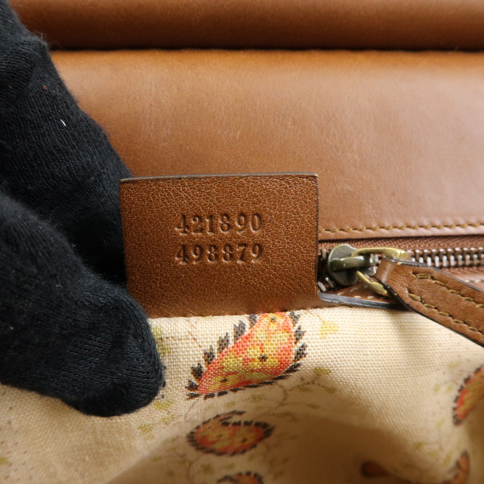 GUCCI Double G Leather 2Way Bag Hand Bag Shoulder Bag Brown 421890