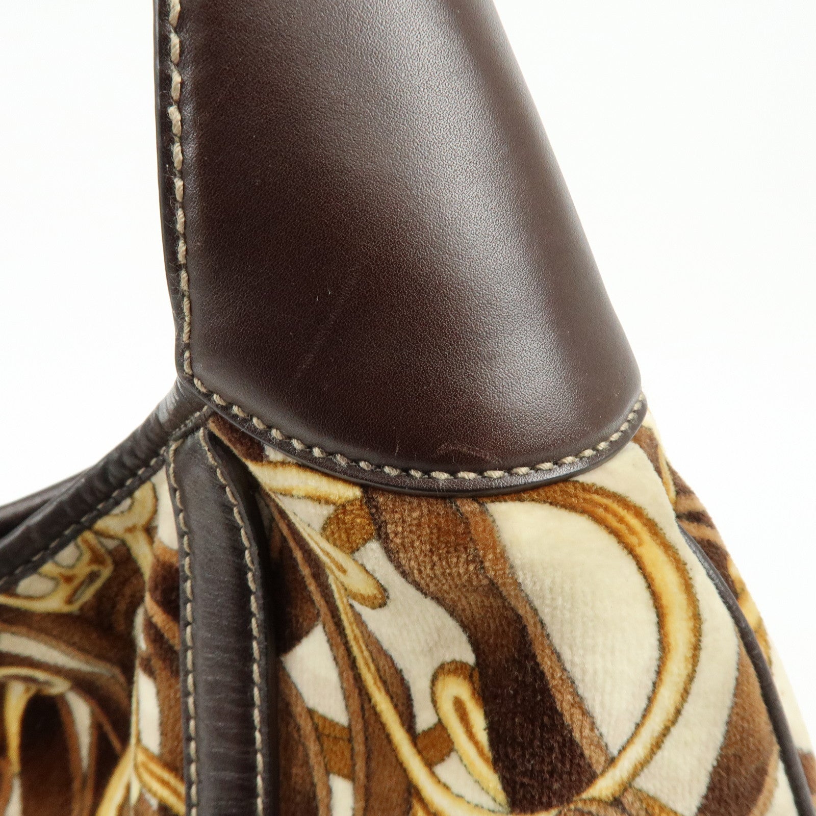 GUCCI 85th Anniversary Horsebit Velour Leather Shoulder Bag 163804