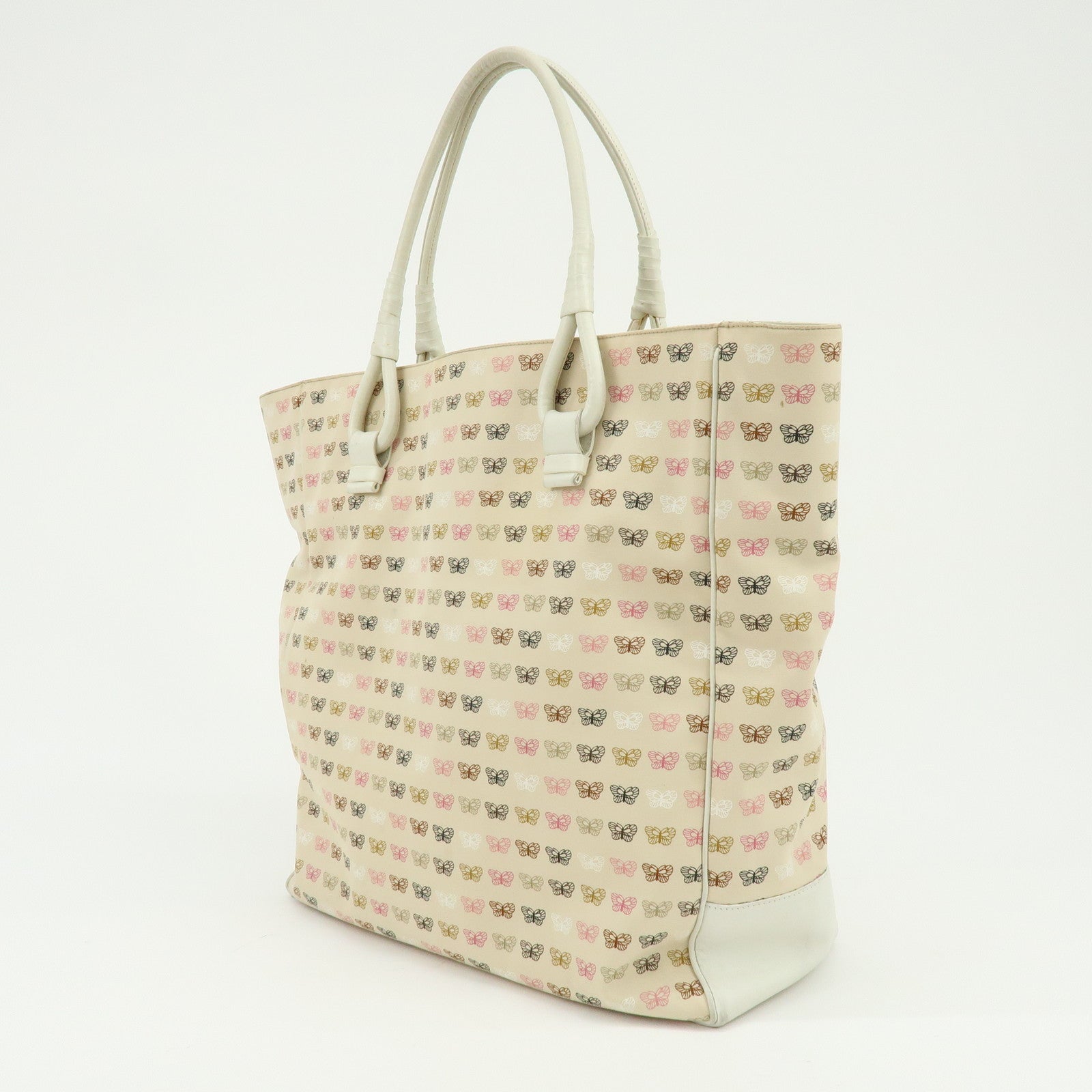 BOTTEGA VENETA Canvas Leather Shoulder Bag Tote Bag Light Pink