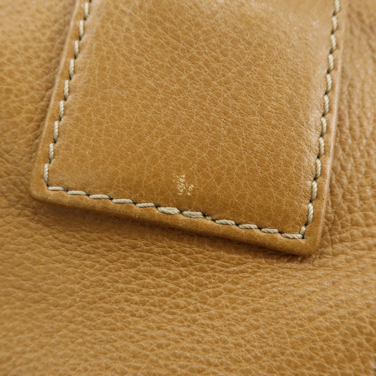 LOEWE Anagram Amazona 28 Leather Hand Bag Boston Bag Camel